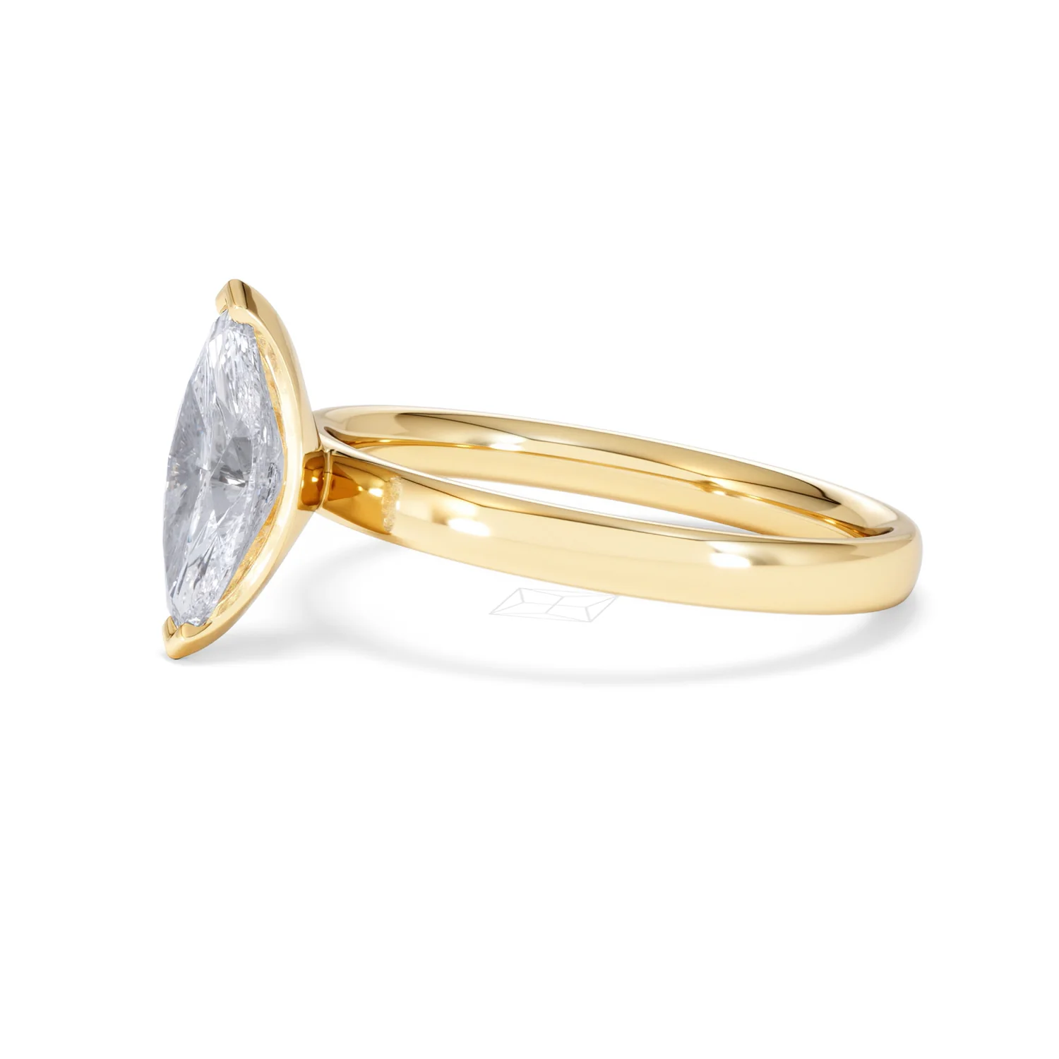 Origin 1.00ct Marquise Cut Lab Diamond Solitaire Engagement Ring in 18K Yellow Gold - Image 74