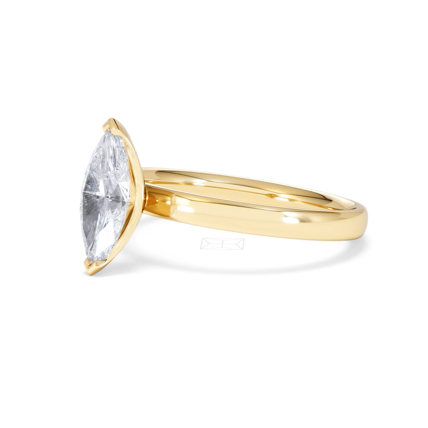 Origin 1.00ct Marquise Cut Lab Diamond Solitaire Engagement Ring in 18K Yellow Gold - Image 77