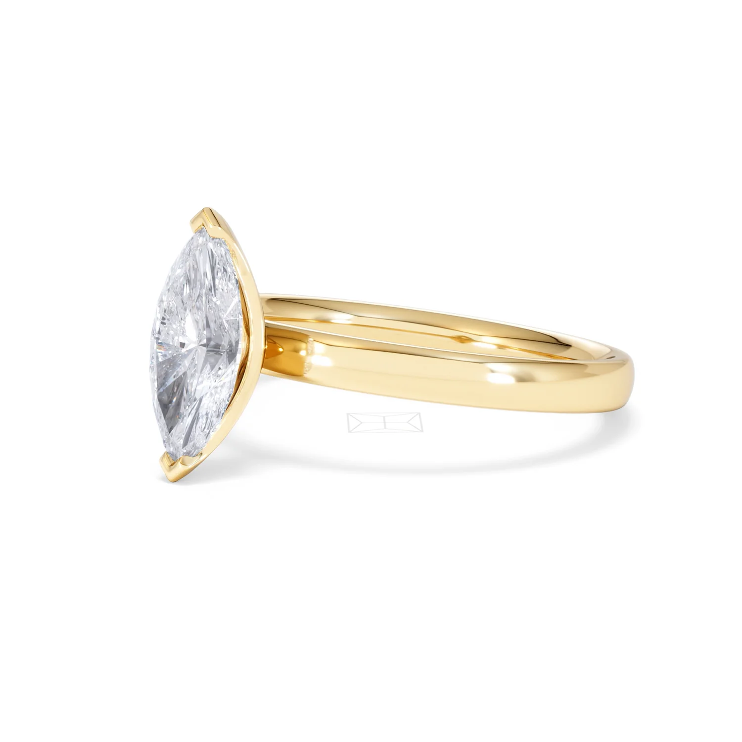 Origin 1.00ct Marquise Cut Lab Diamond Solitaire Engagement Ring in 18K Yellow Gold - Image 78