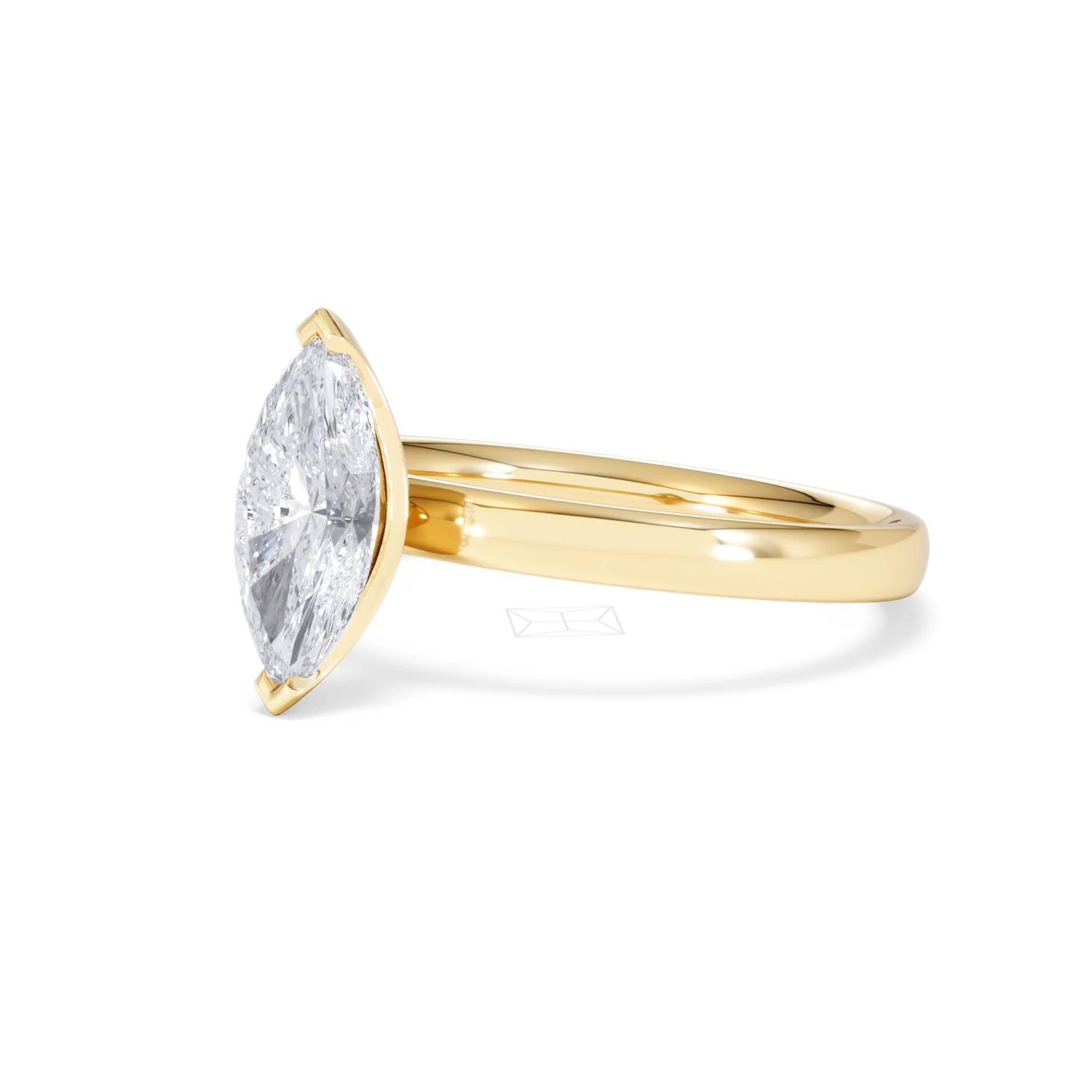 Origin 1.00ct Marquise Cut Lab Diamond Solitaire Engagement Ring in 18K Yellow Gold - Image 79