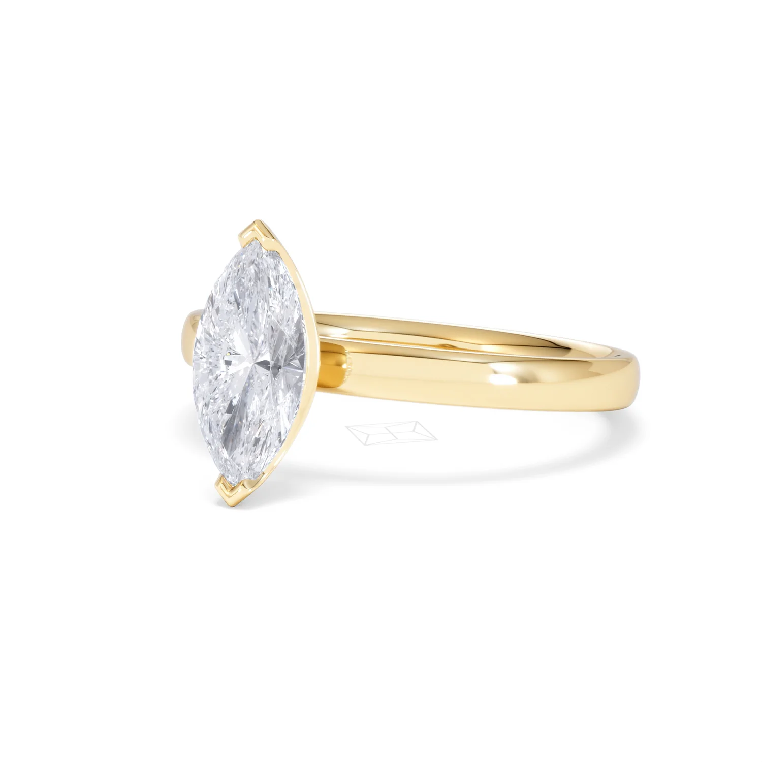 Origin 1.00ct Marquise Cut Lab Diamond Solitaire Engagement Ring in 18K Yellow Gold - Image 81