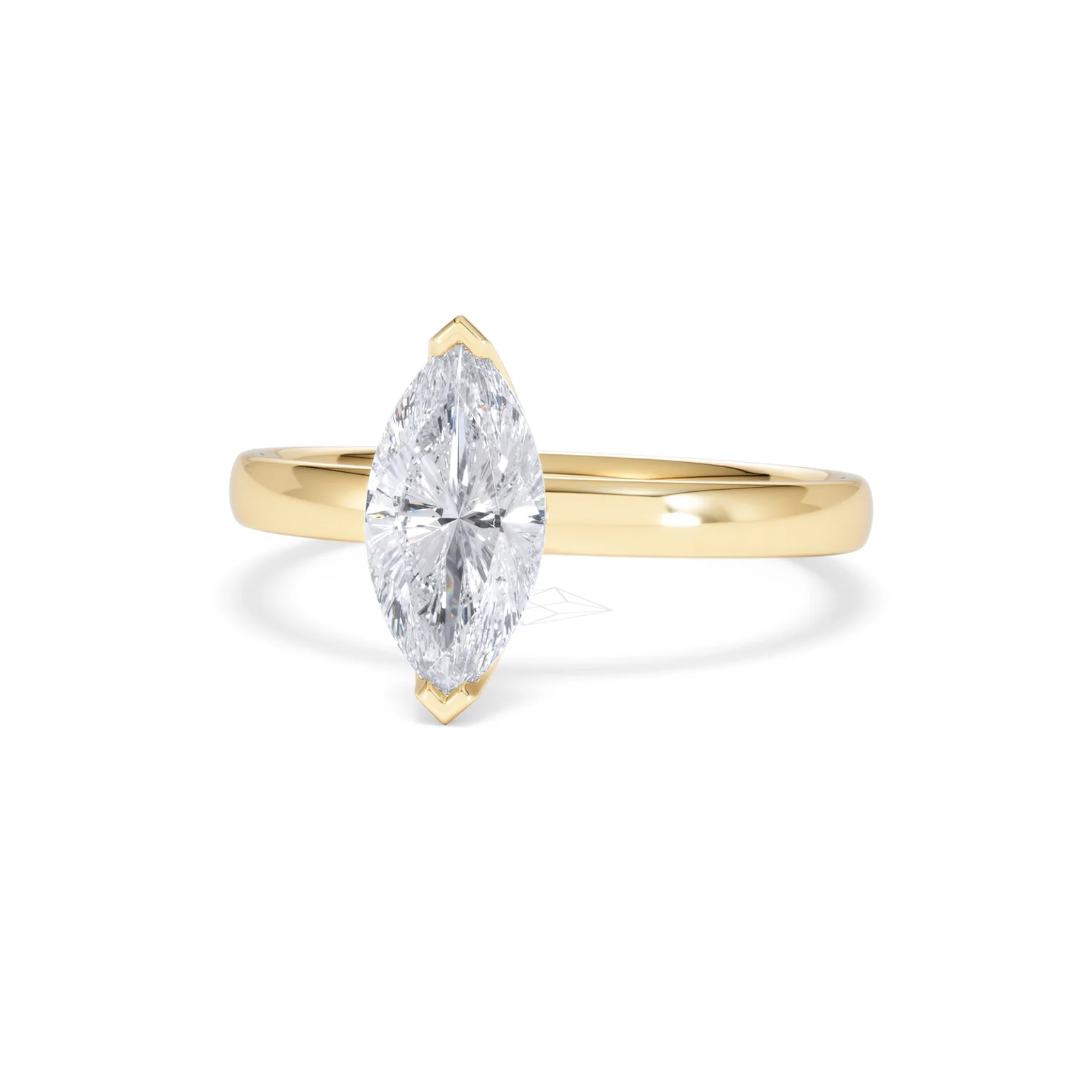 Origin 1.00ct Marquise Cut Lab Diamond Solitaire Engagement Ring in 18K Yellow Gold - Image 85