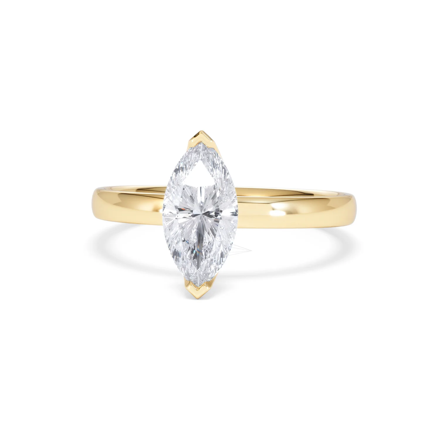 Origin 1.00ct Marquise Cut Lab Diamond Solitaire Engagement Ring in 18K Yellow Gold - Image 86