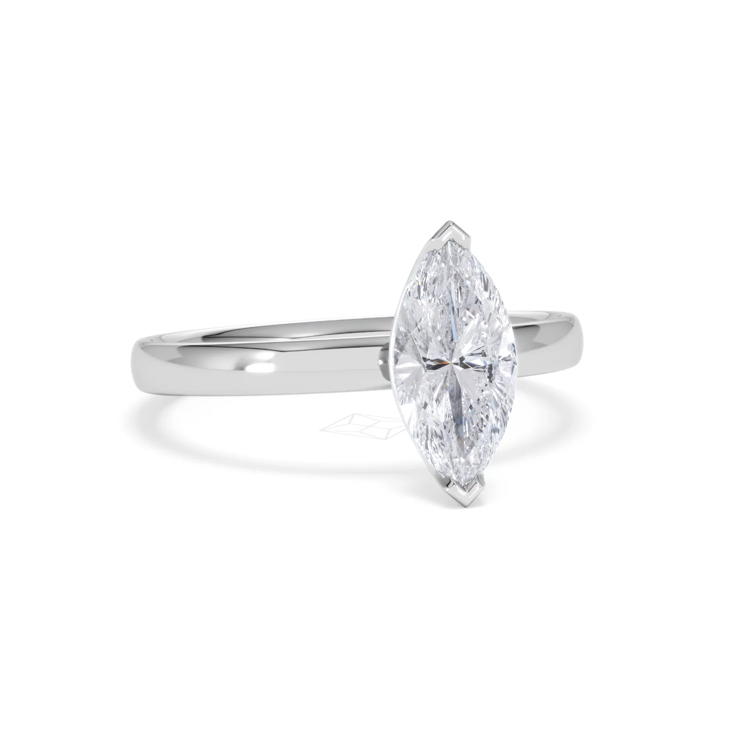 Origin 1.00ct Marquise Cut Lab Diamond Solitaire Engagement Ring in Platinum - Image 12