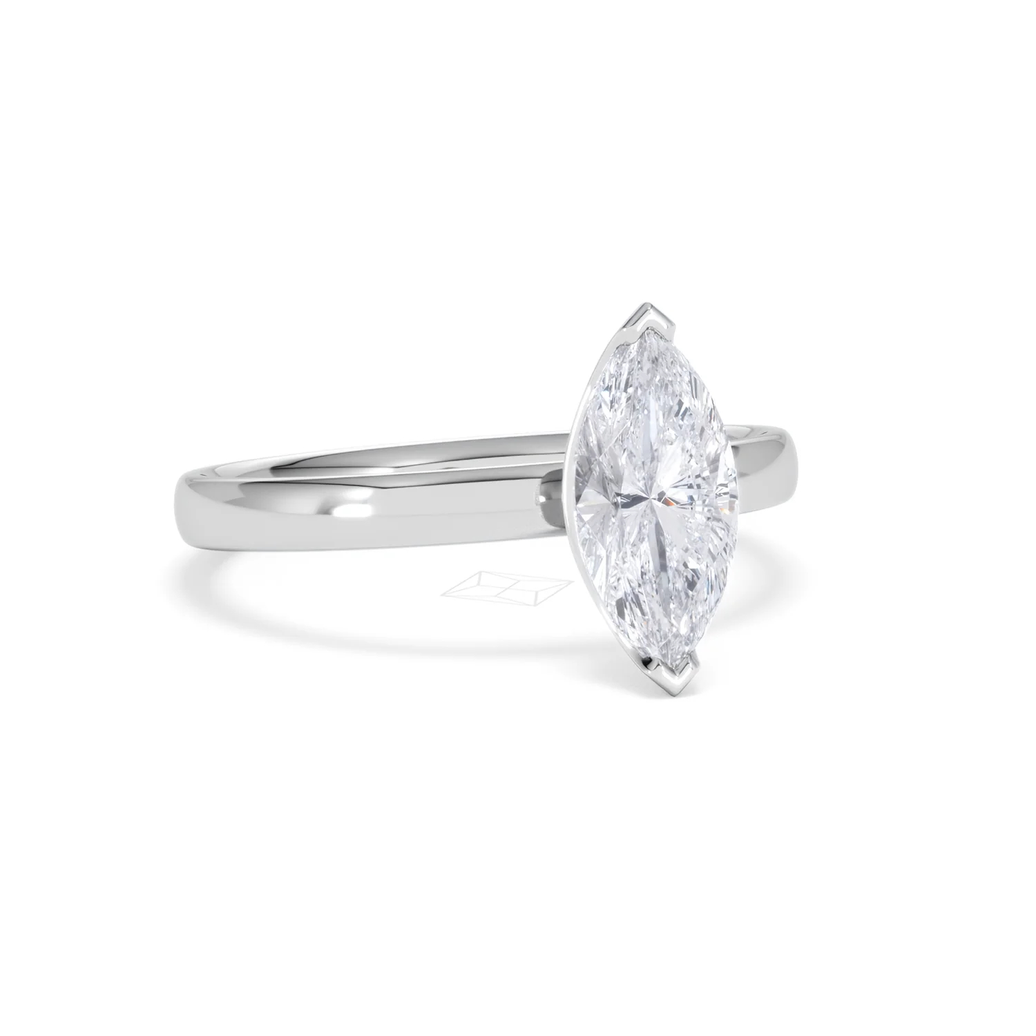 Origin 1.00ct Marquise Cut Lab Diamond Solitaire Engagement Ring in Platinum - Image 13