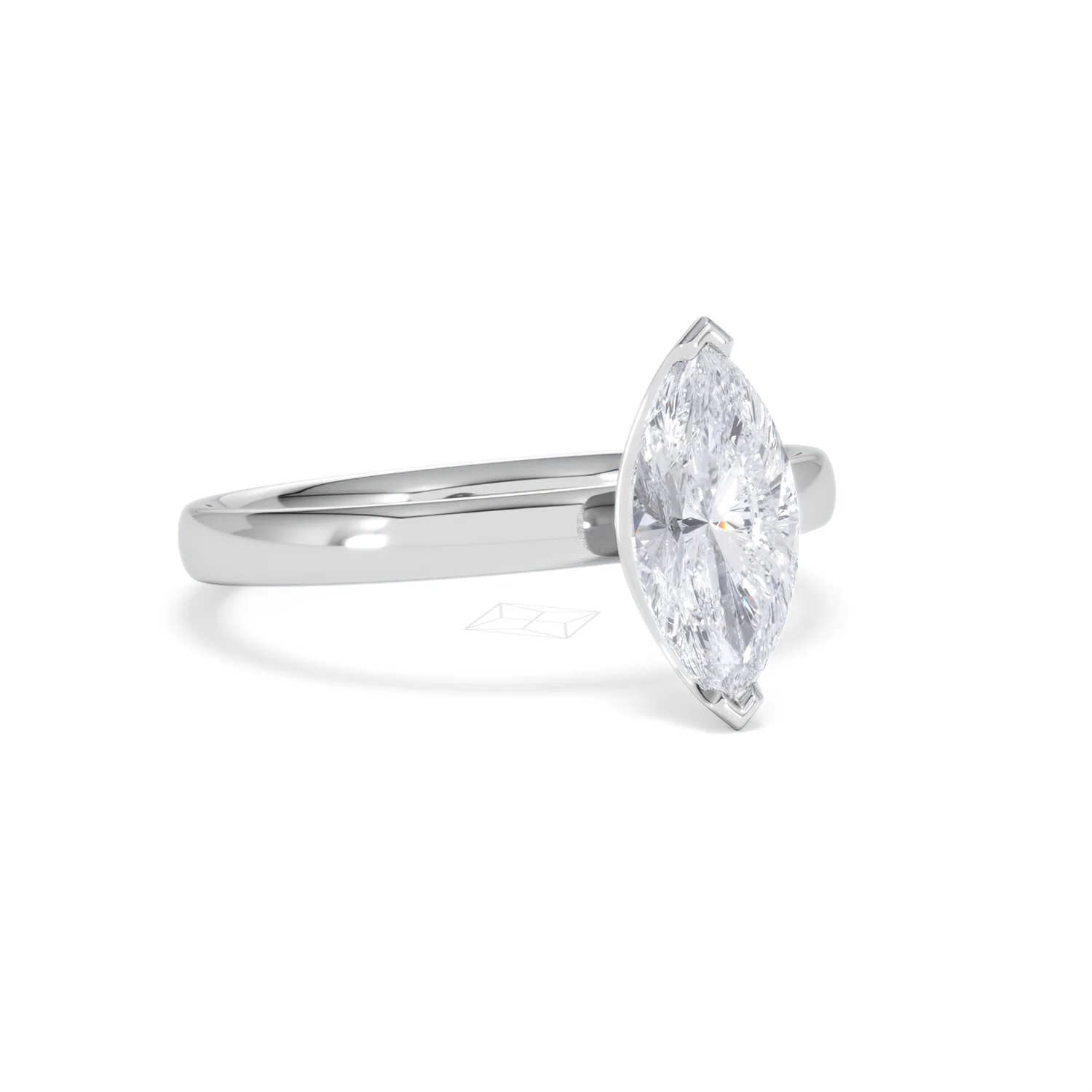 Origin 1.00ct Marquise Cut Lab Diamond Solitaire Engagement Ring in Platinum - Image 14