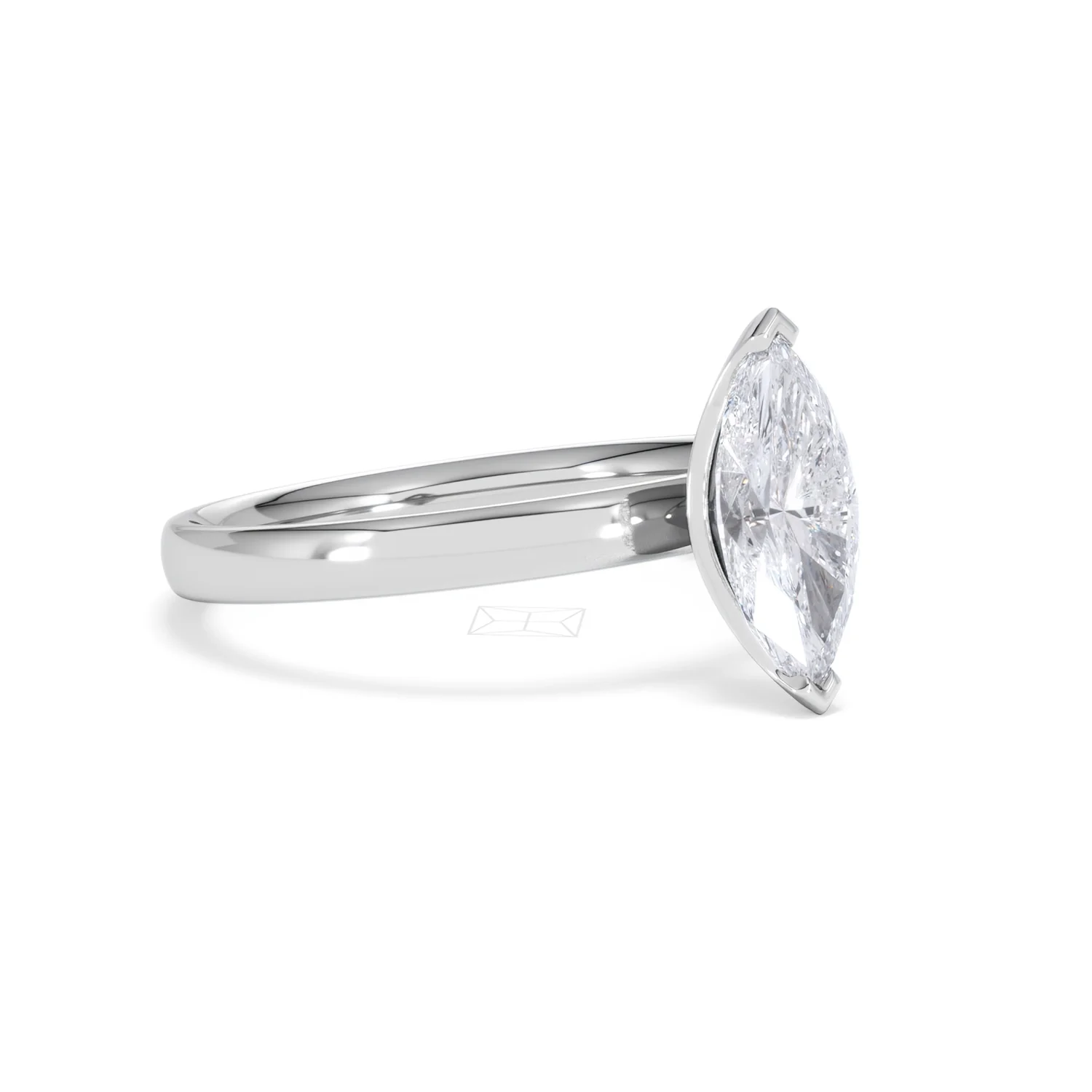 Origin 1.00ct Marquise Cut Lab Diamond Solitaire Engagement Ring in Platinum - Image 17