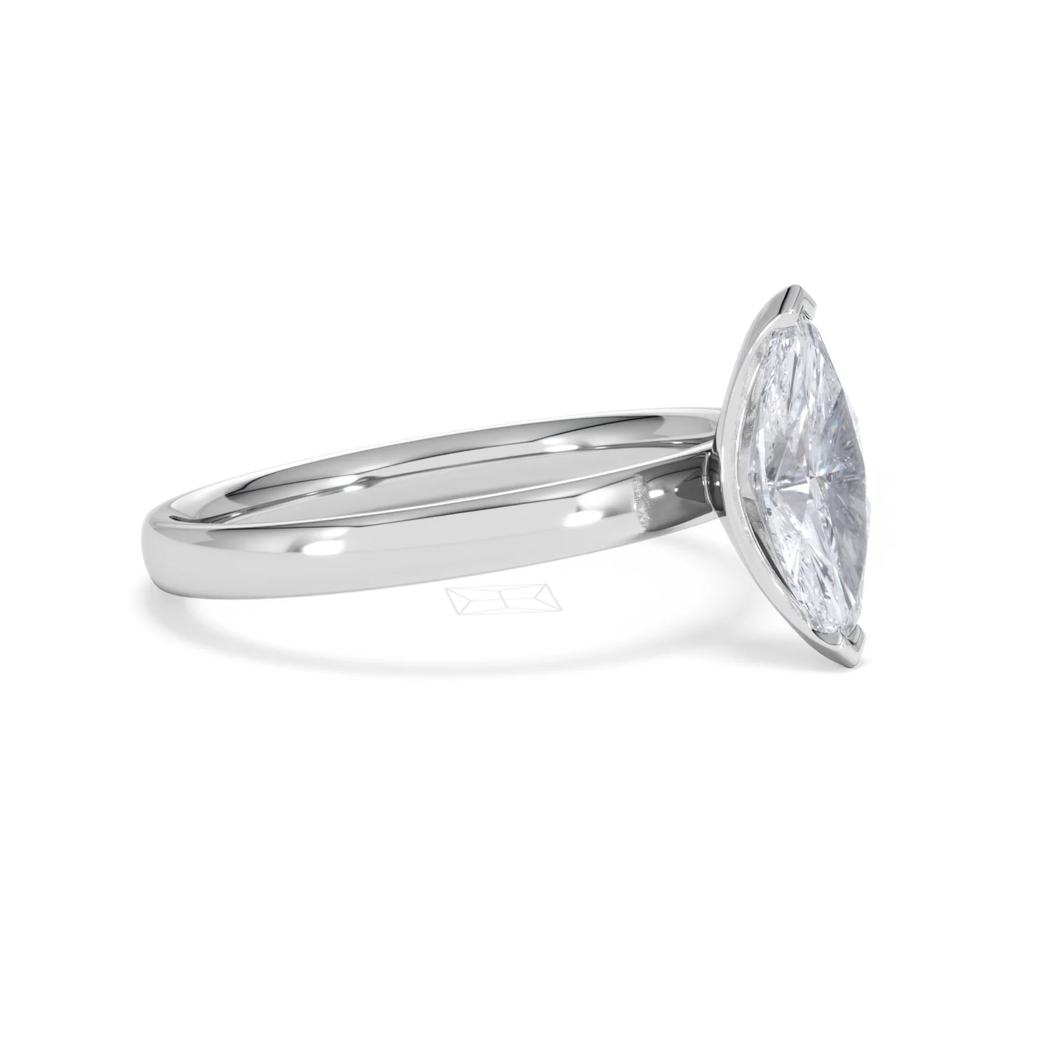 Origin 1.00ct Marquise Cut Lab Diamond Solitaire Engagement Ring in Platinum - Image 20