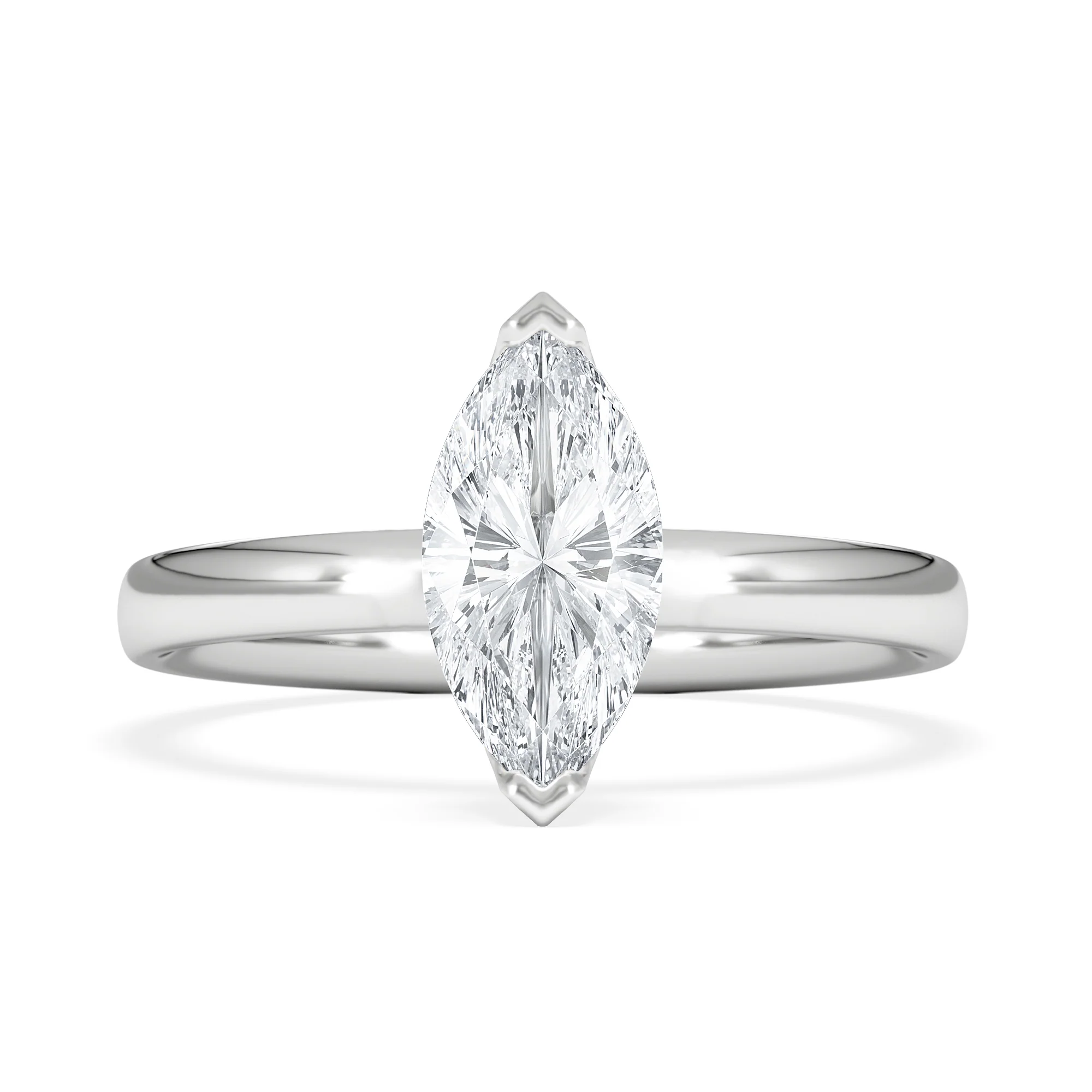 Origin 1.00ct Marquise Cut Lab Diamond Solitaire Engagement Ring in Platinum - Image 7