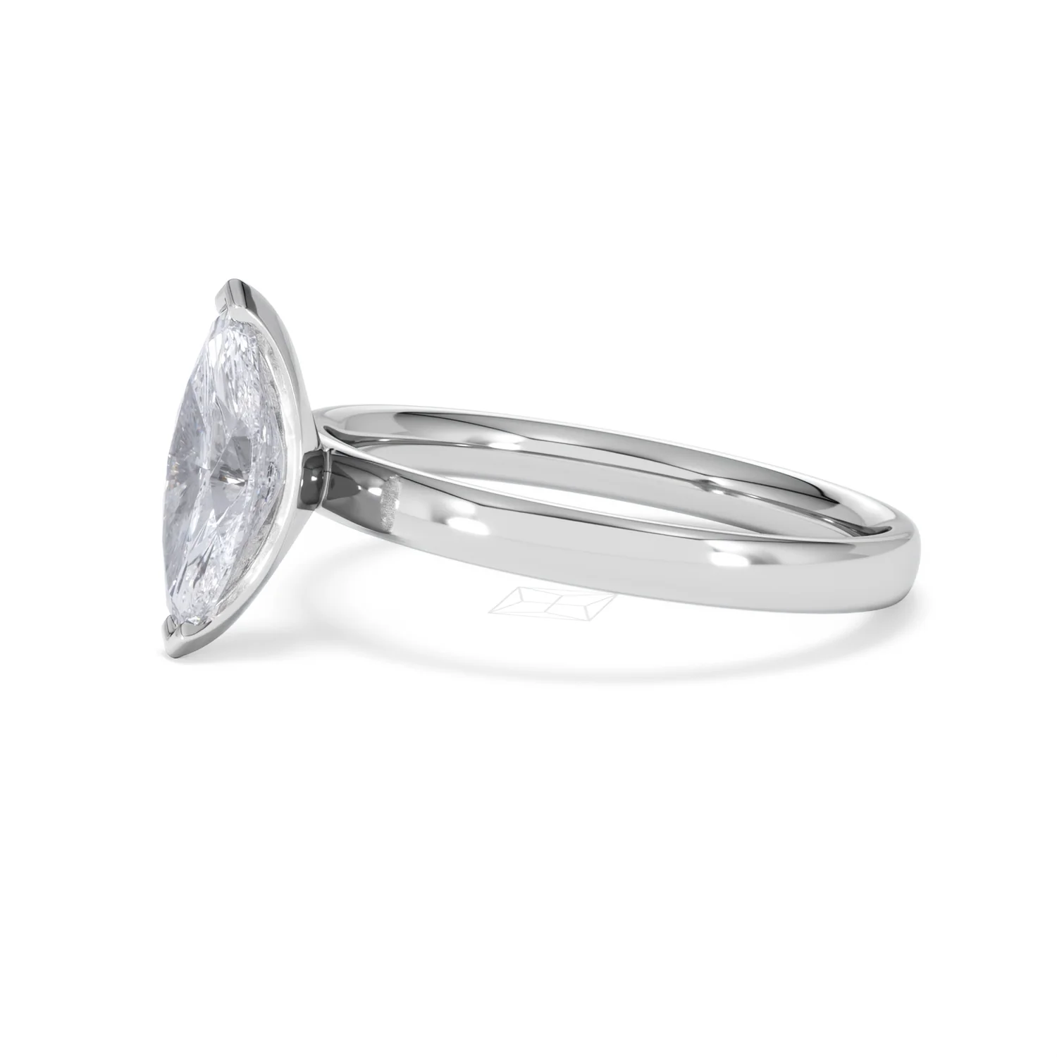 Origin 1.00ct Marquise Cut Lab Diamond Solitaire Engagement Ring in Platinum - Image 74