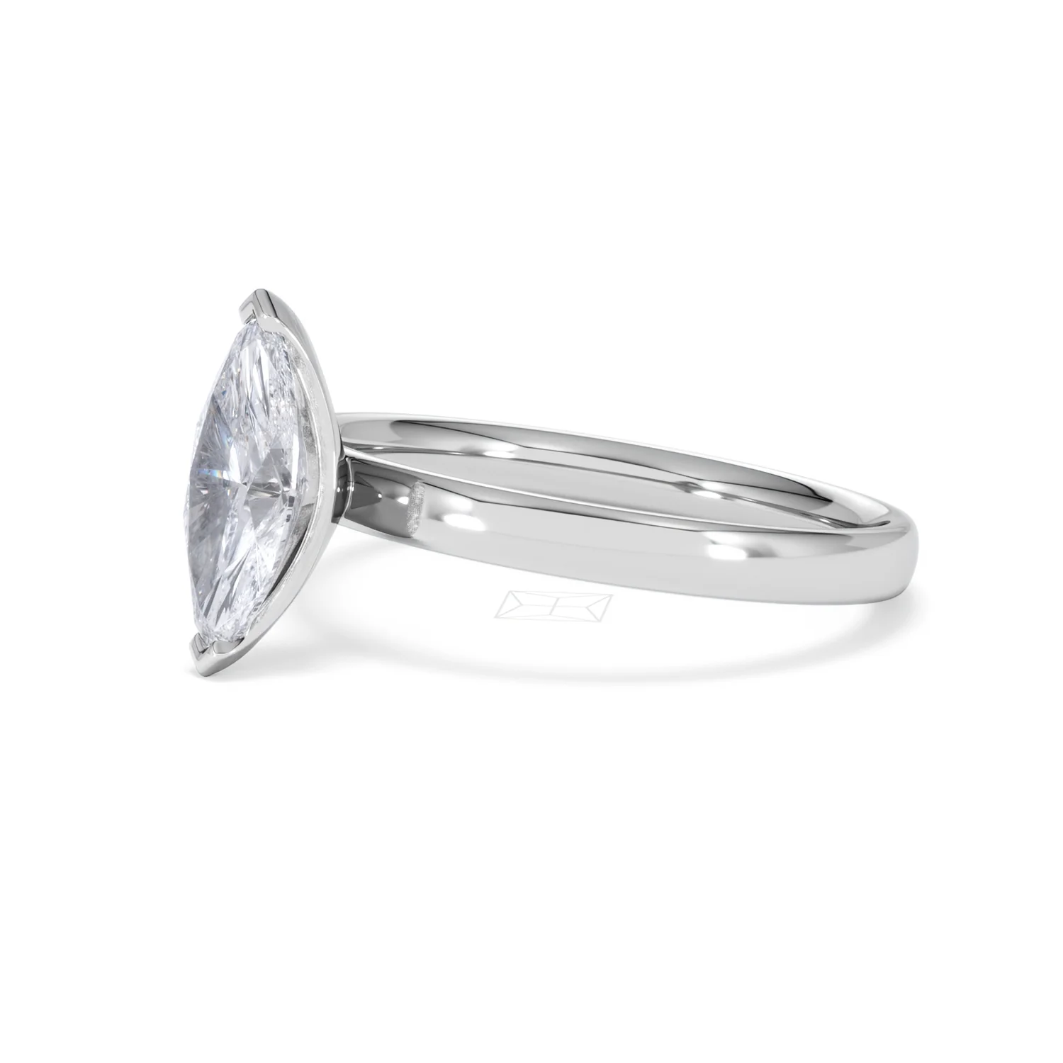 Origin 1.00ct Marquise Cut Lab Diamond Solitaire Engagement Ring in Platinum - Image 76