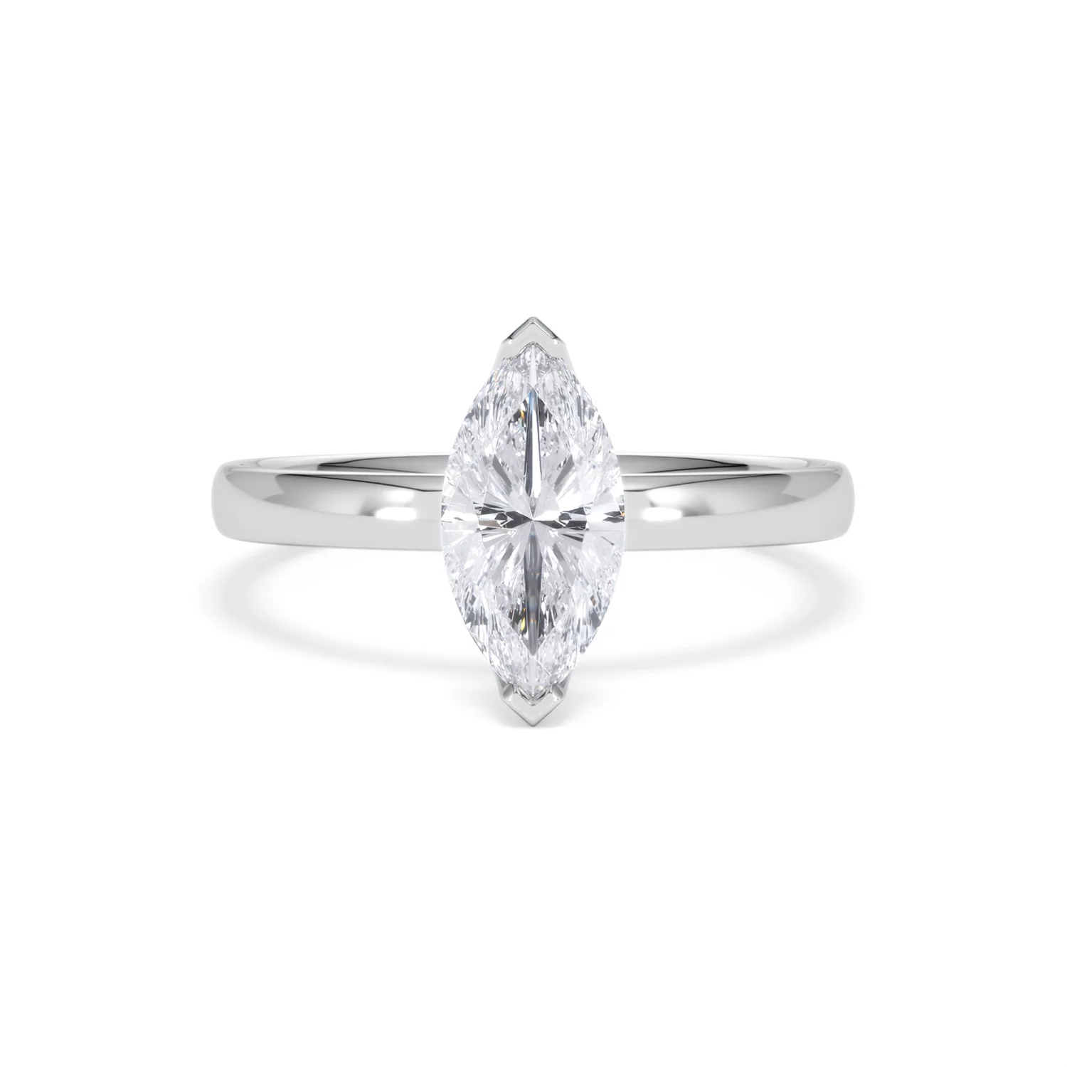Origin 1.00ct Marquise Cut Lab Diamond Solitaire Engagement Ring in Platinum - Image 8