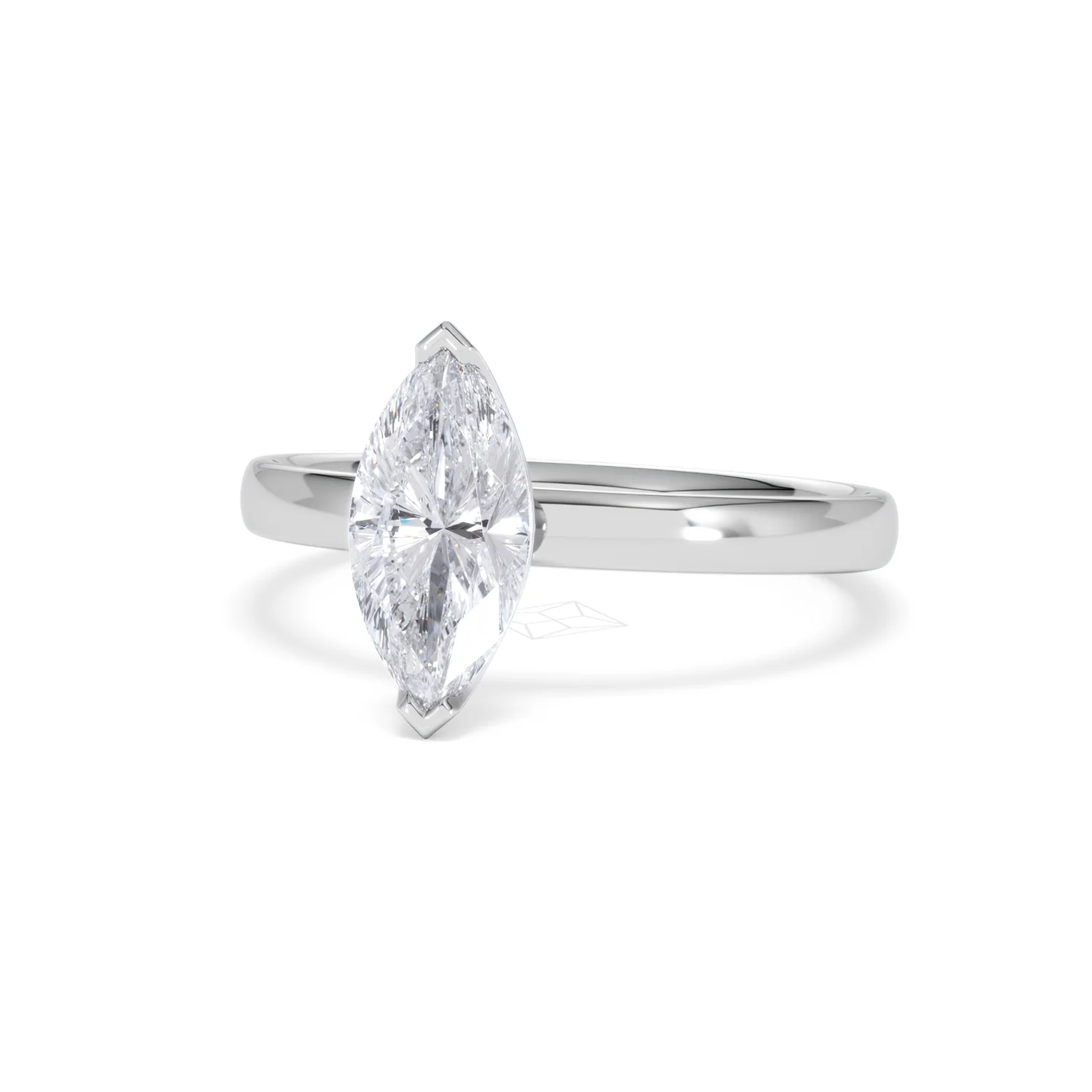Origin 1.00ct Marquise Cut Lab Diamond Solitaire Engagement Ring in Platinum - Image 84