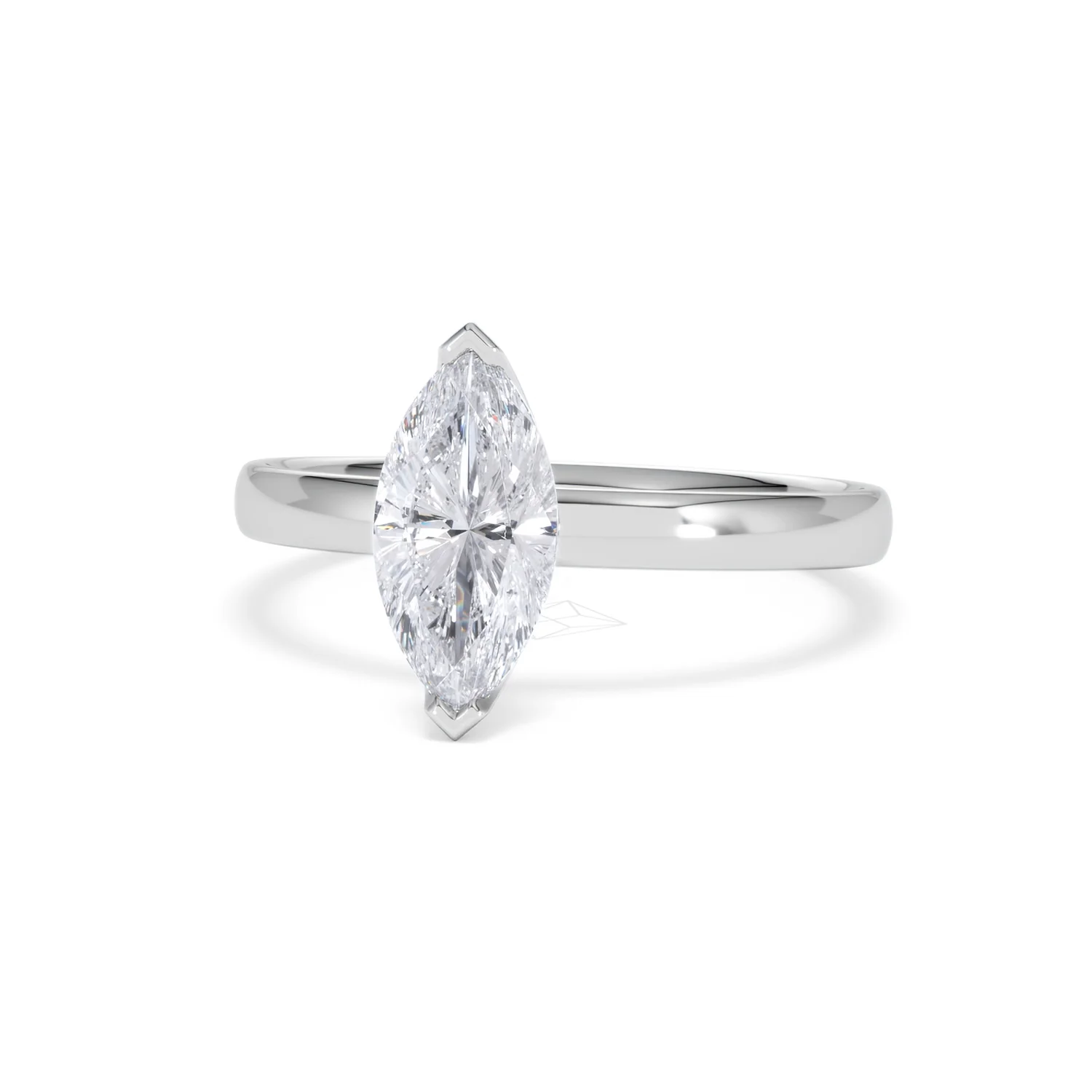 Origin 1.00ct Marquise Cut Lab Diamond Solitaire Engagement Ring in Platinum - Image 85