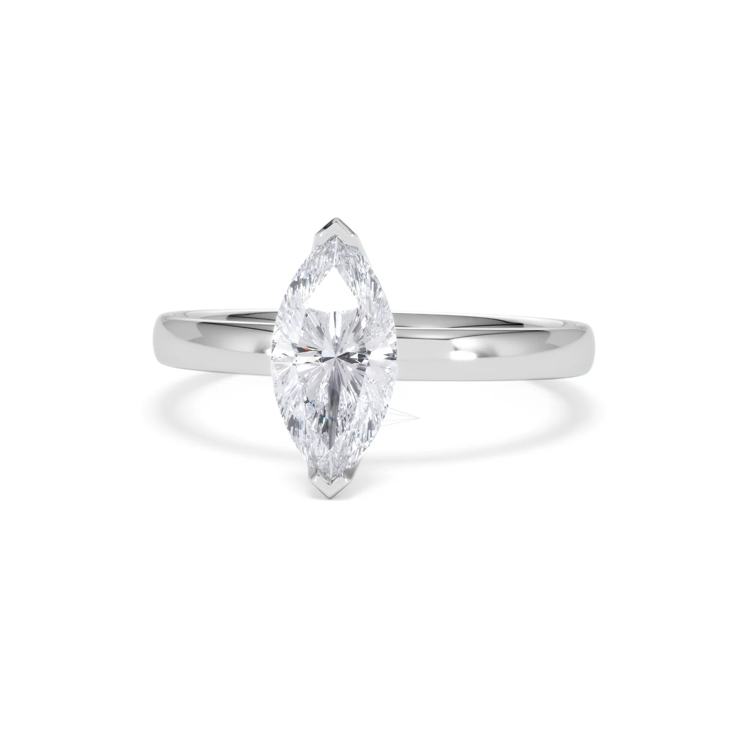 Origin 1.00ct Marquise Cut Lab Diamond Solitaire Engagement Ring in Platinum - Image 86