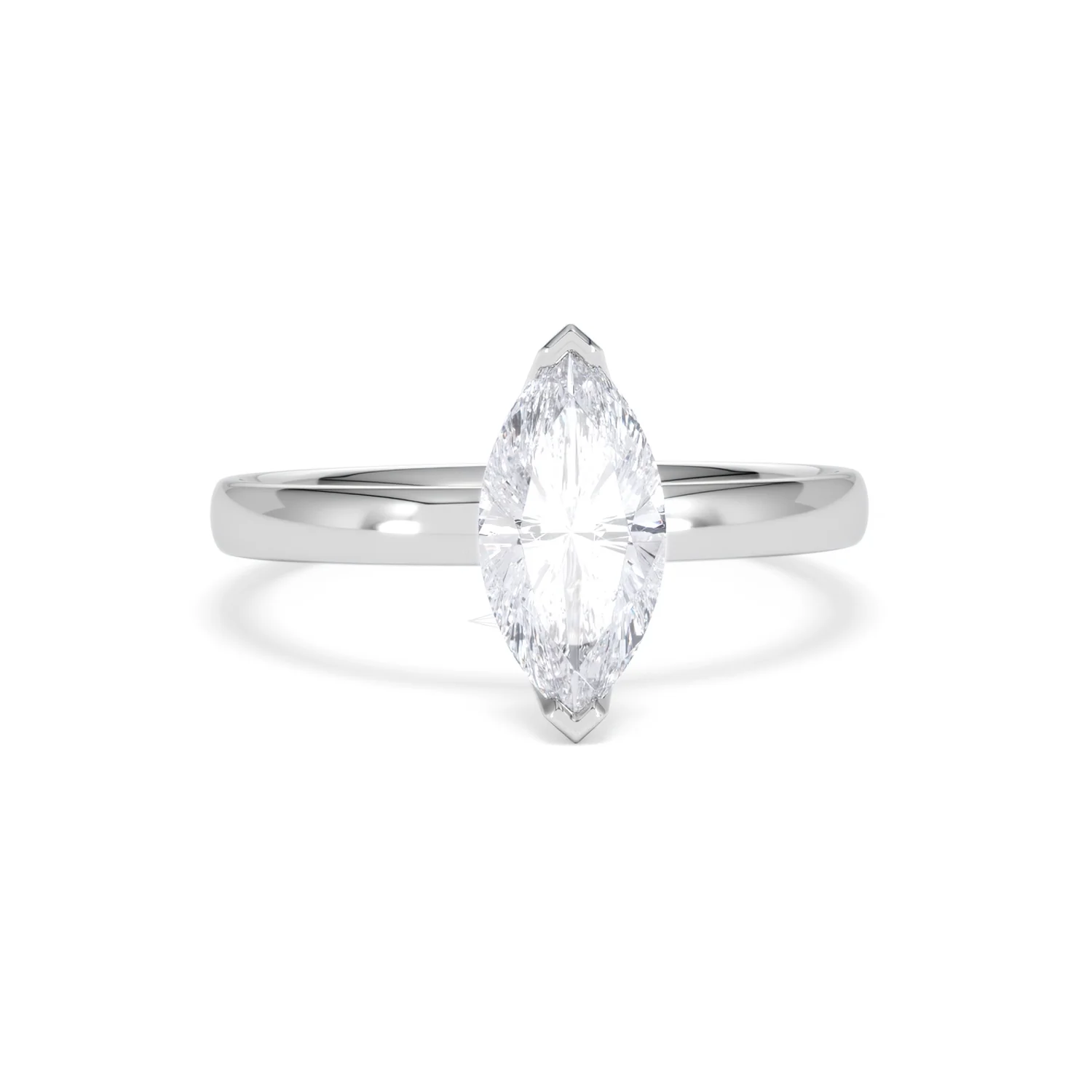 Origin 1.00ct Marquise Cut Lab Diamond Solitaire Engagement Ring in Platinum - Image 9