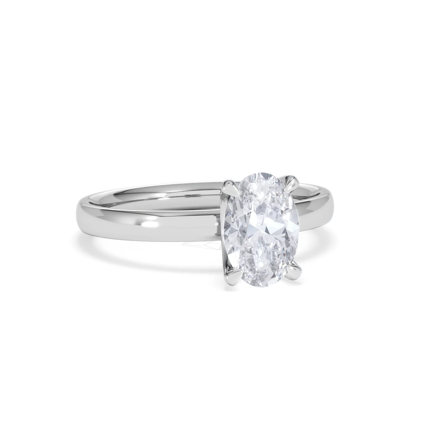 Origin 1.00ct Oval Cut Lab Diamond Solitaire Engagement Ring in 18K White Gold - Image 12