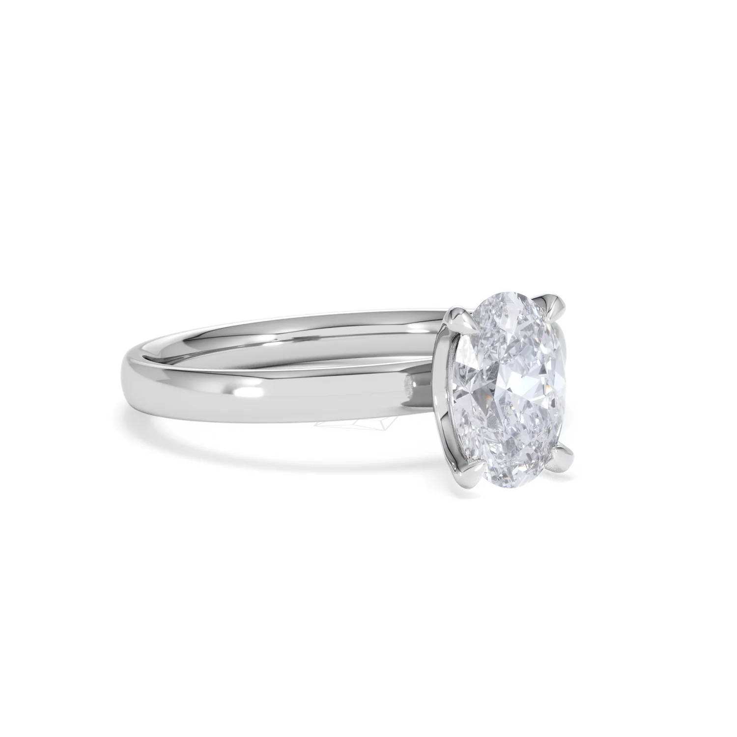 Origin 1.00ct Oval Cut Lab Diamond Solitaire Engagement Ring in 18K White Gold - Image 15