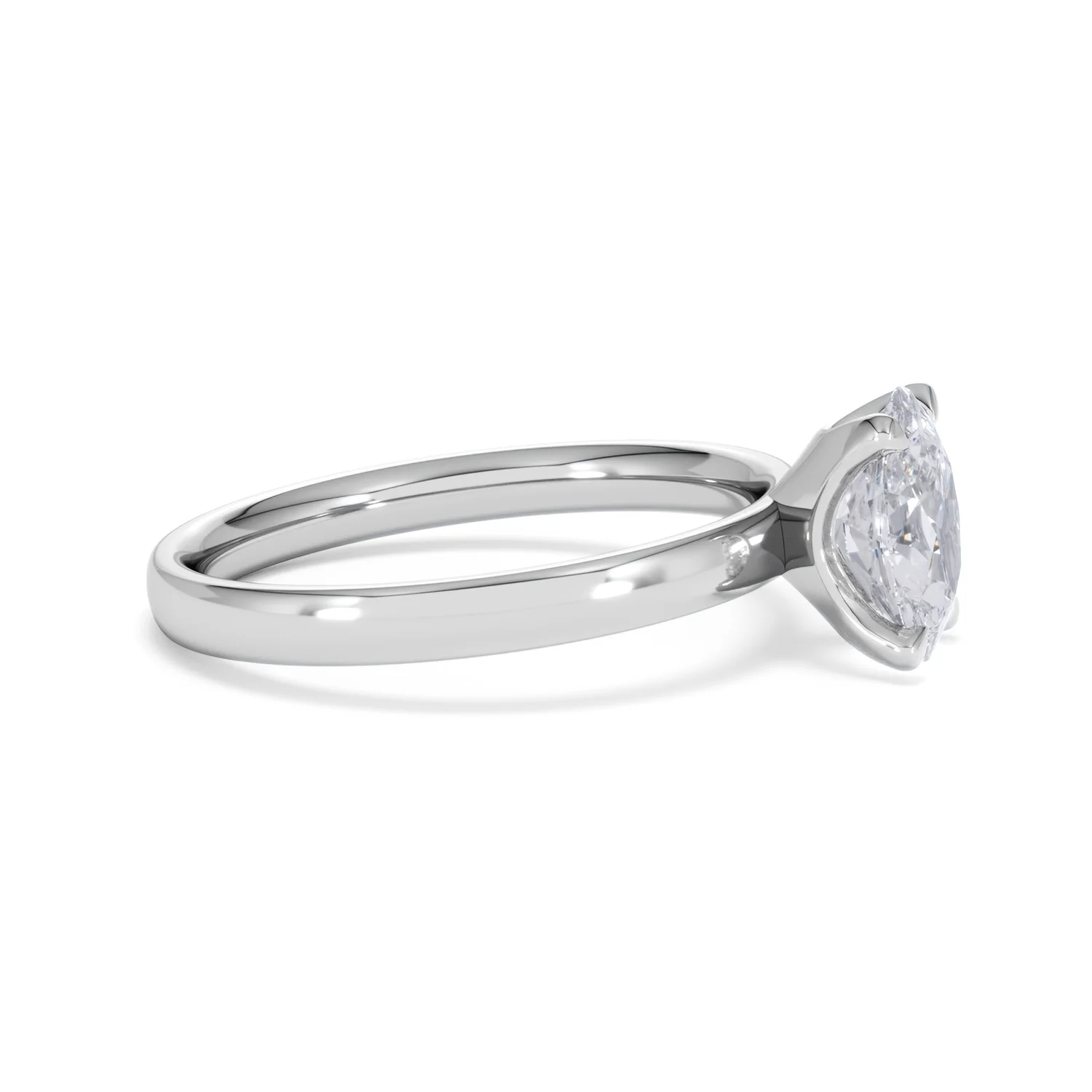 Origin 1.00ct Oval Cut Lab Diamond Solitaire Engagement Ring in 18K White Gold - Image 24