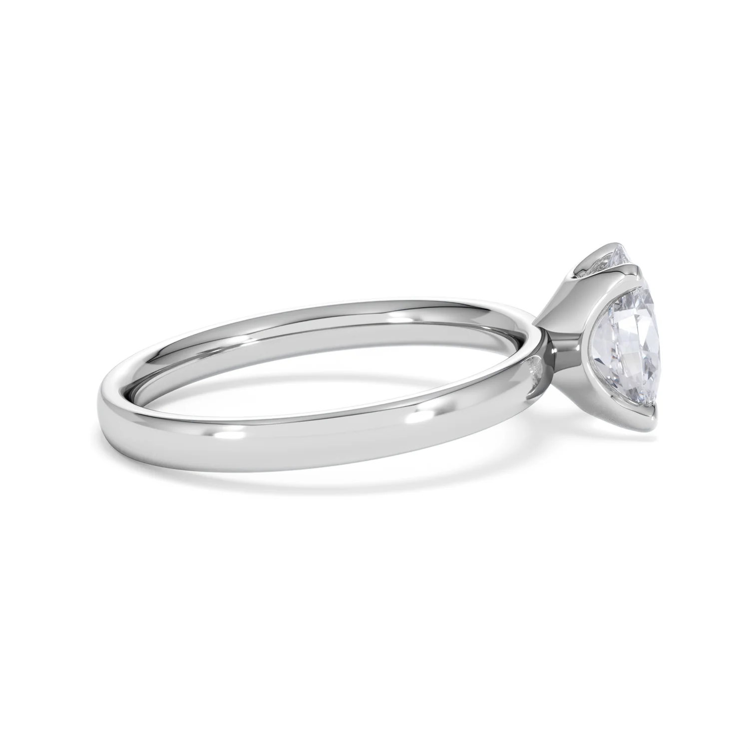 Origin 1.00ct Oval Cut Lab Diamond Solitaire Engagement Ring in 18K White Gold - Image 29