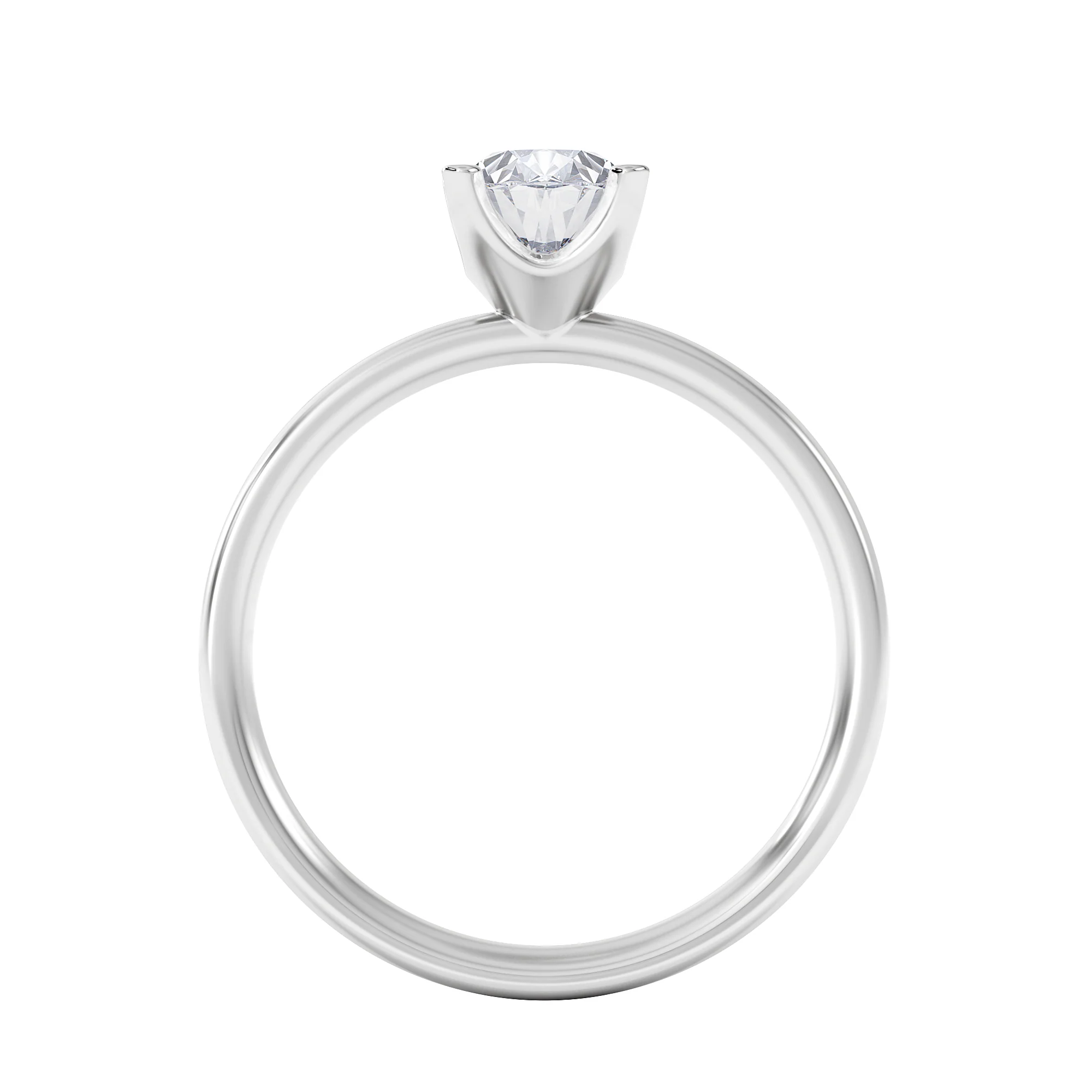 Origin 1.00ct Oval Cut Lab Diamond Solitaire Engagement Ring in 18K White Gold - Image 3