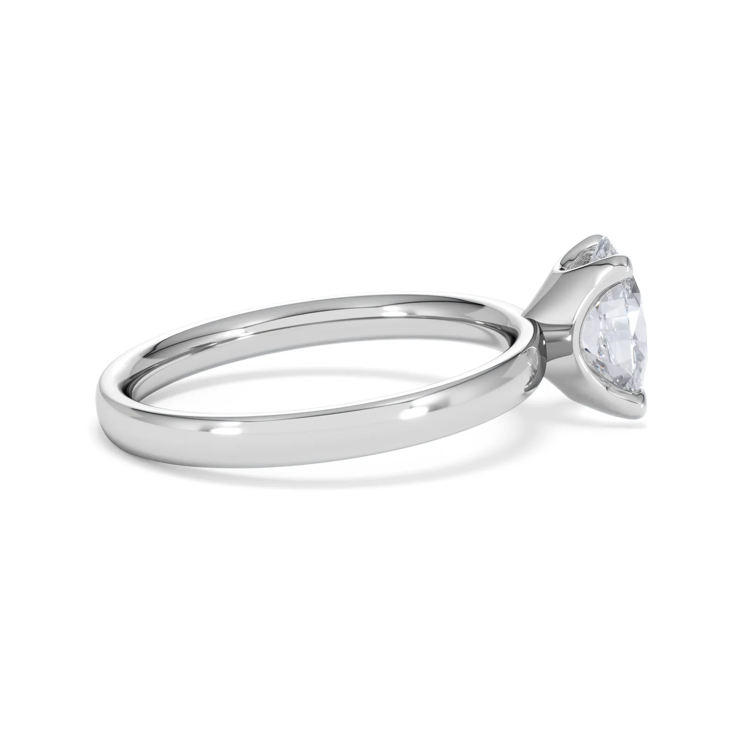 Origin 1.00ct Oval Cut Lab Diamond Solitaire Engagement Ring in 18K White Gold - Image 30