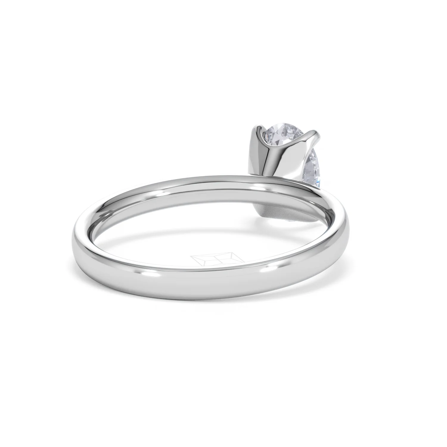 Origin 1.00ct Oval Cut Lab Diamond Solitaire Engagement Ring in 18K White Gold - Image 42