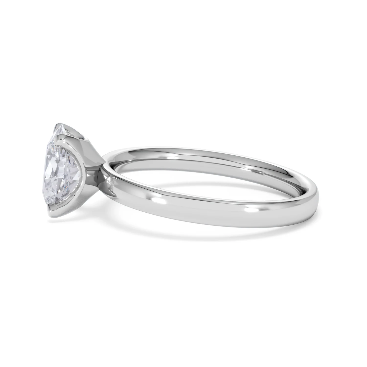 Origin 1.00ct Oval Cut Lab Diamond Solitaire Engagement Ring in 18K White Gold - Image 69