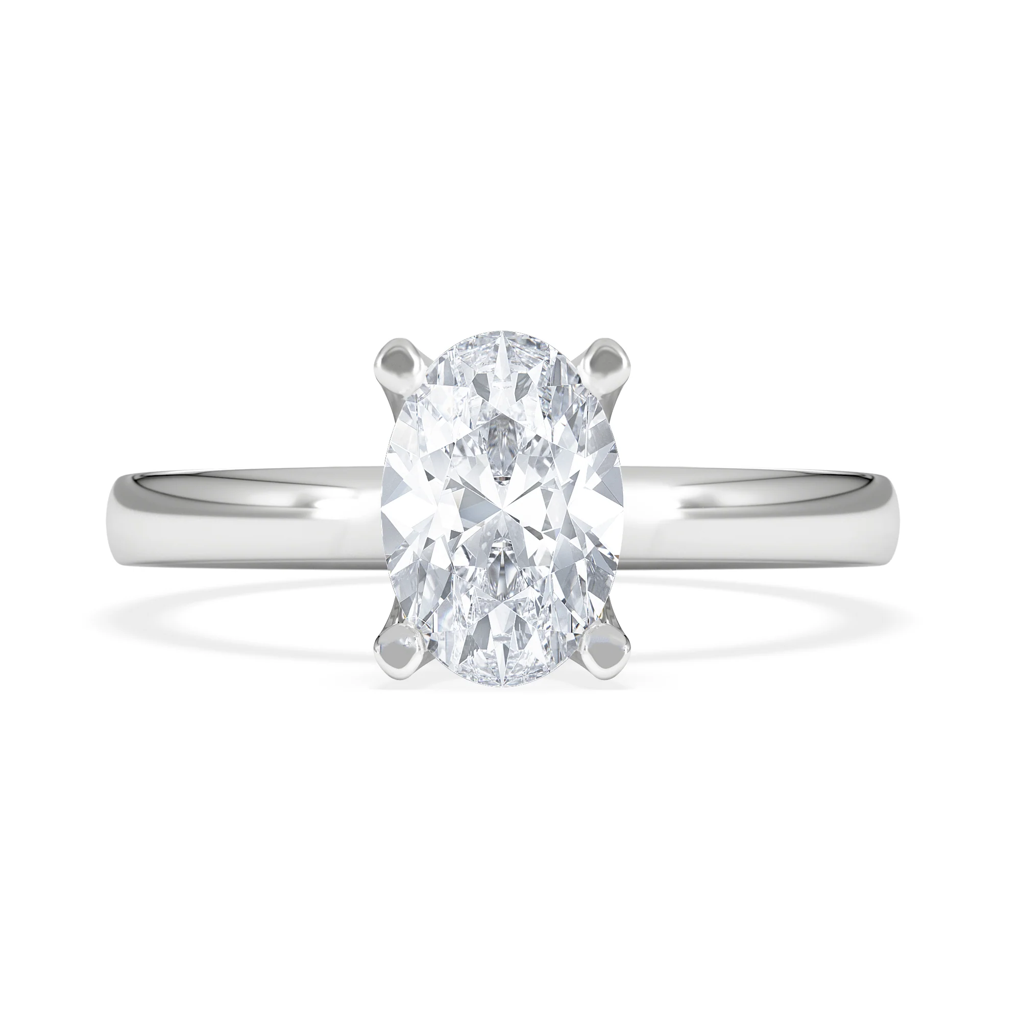 Origin 1.00ct Oval Cut Lab Diamond Solitaire Engagement Ring in 18K White Gold - Image 7
