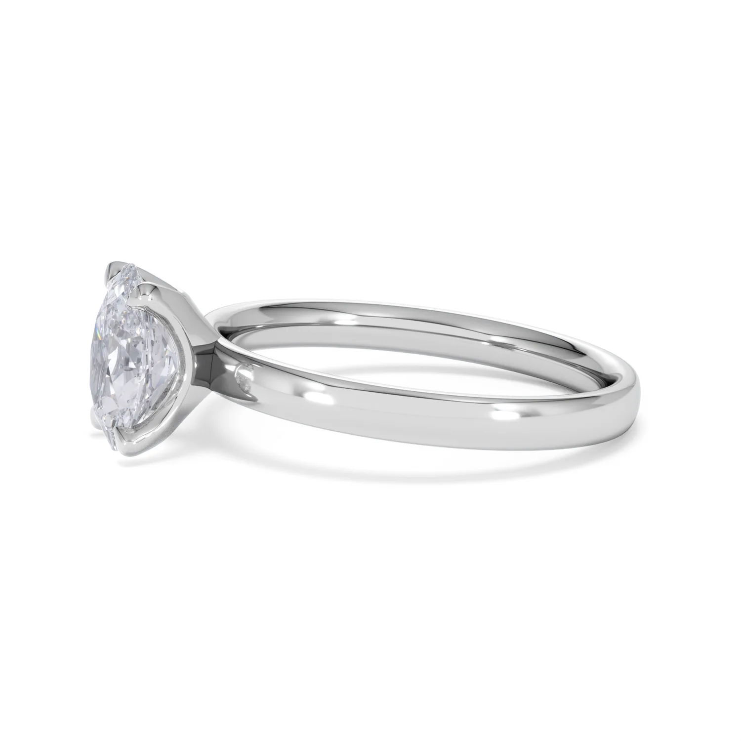 Origin 1.00ct Oval Cut Lab Diamond Solitaire Engagement Ring in 18K White Gold - Image 72