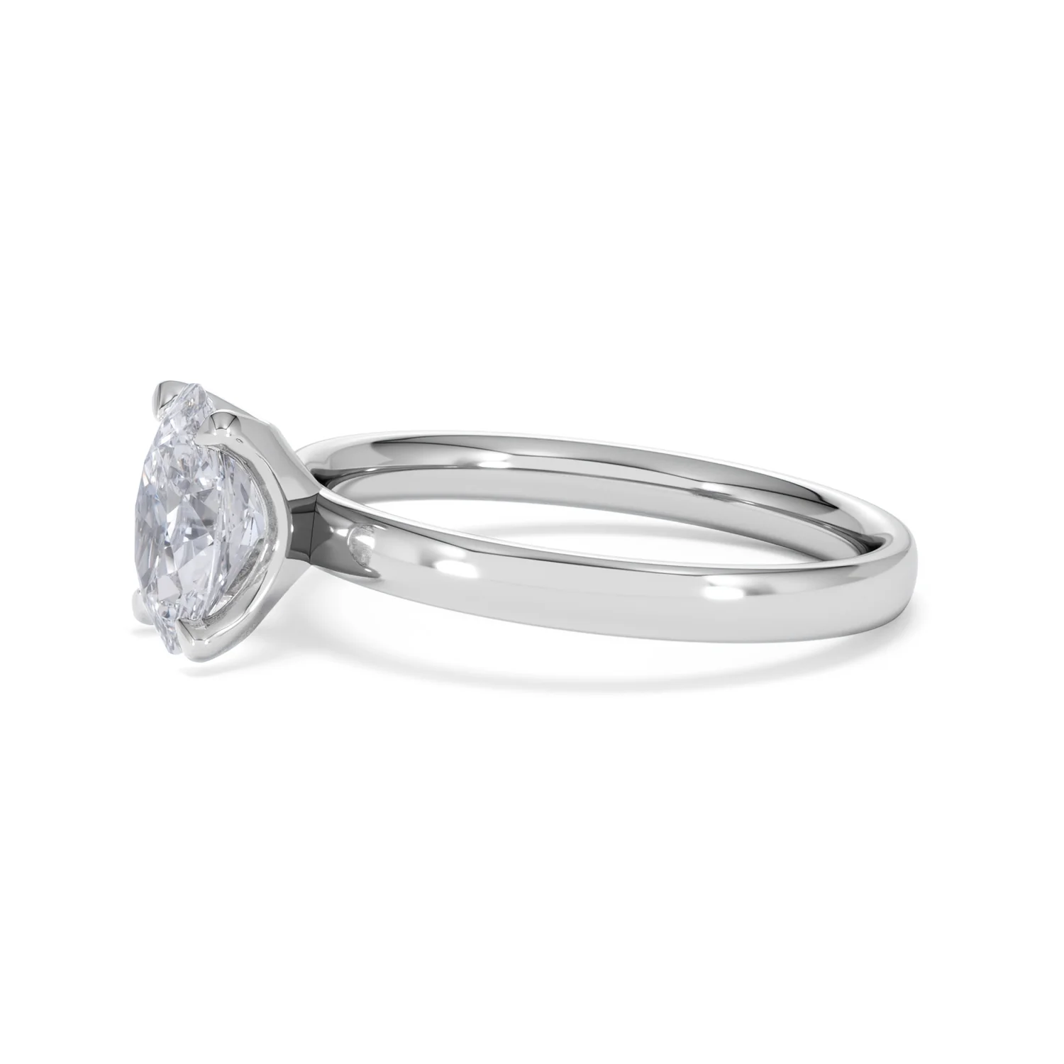 Origin 1.00ct Oval Cut Lab Diamond Solitaire Engagement Ring in 18K White Gold - Image 73