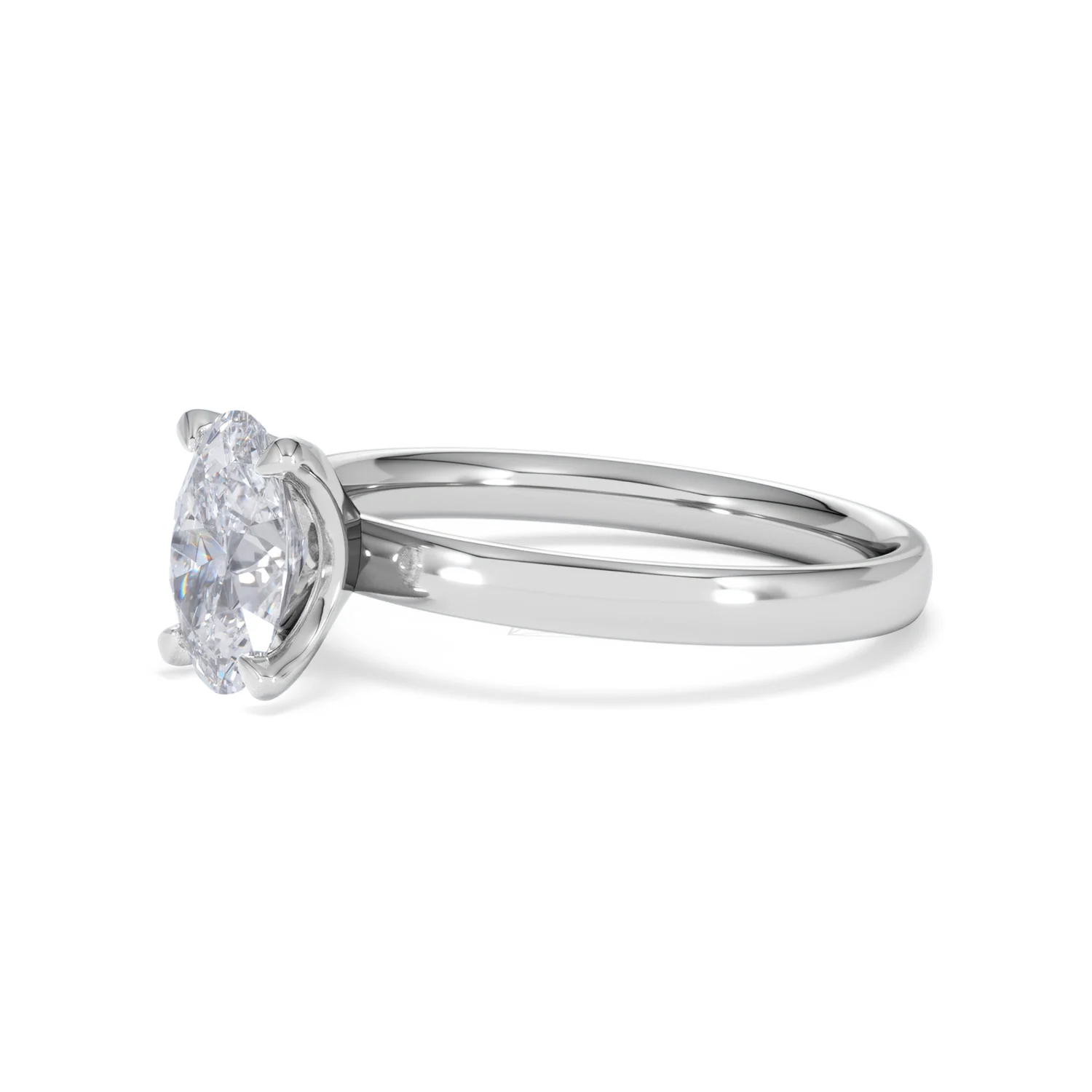 Origin 1.00ct Oval Cut Lab Diamond Solitaire Engagement Ring in 18K White Gold - Image 76