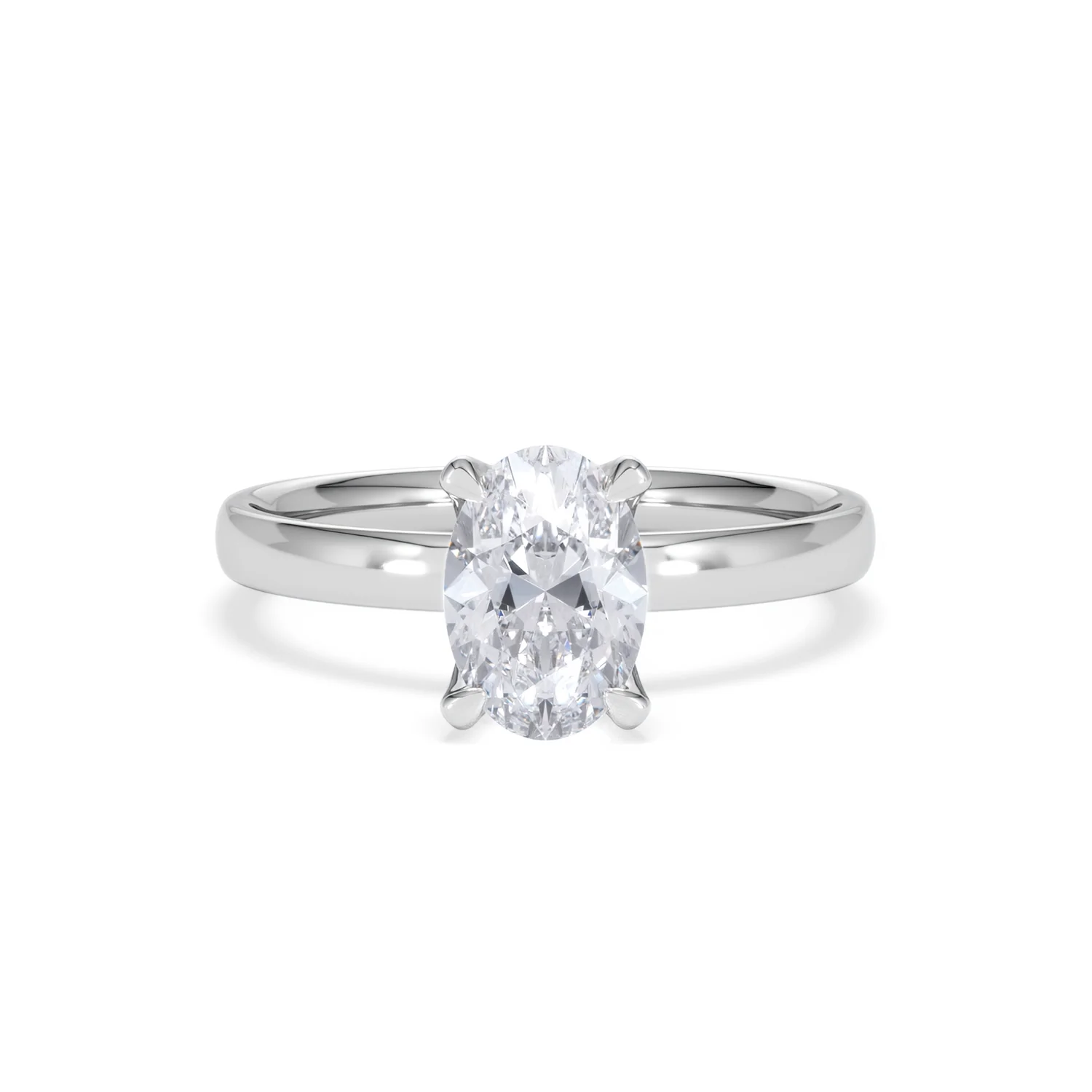 Origin 1.00ct Oval Cut Lab Diamond Solitaire Engagement Ring in 18K White Gold - Image 8