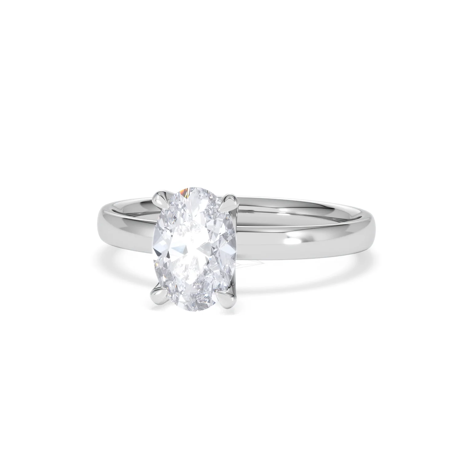 Origin 1.00ct Oval Cut Lab Diamond Solitaire Engagement Ring in 18K White Gold - Image 85