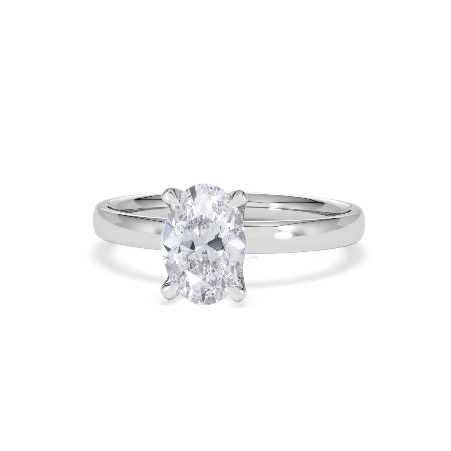 Origin 1.00ct Oval Cut Lab Diamond Solitaire Engagement Ring in 18K White Gold - Image 86