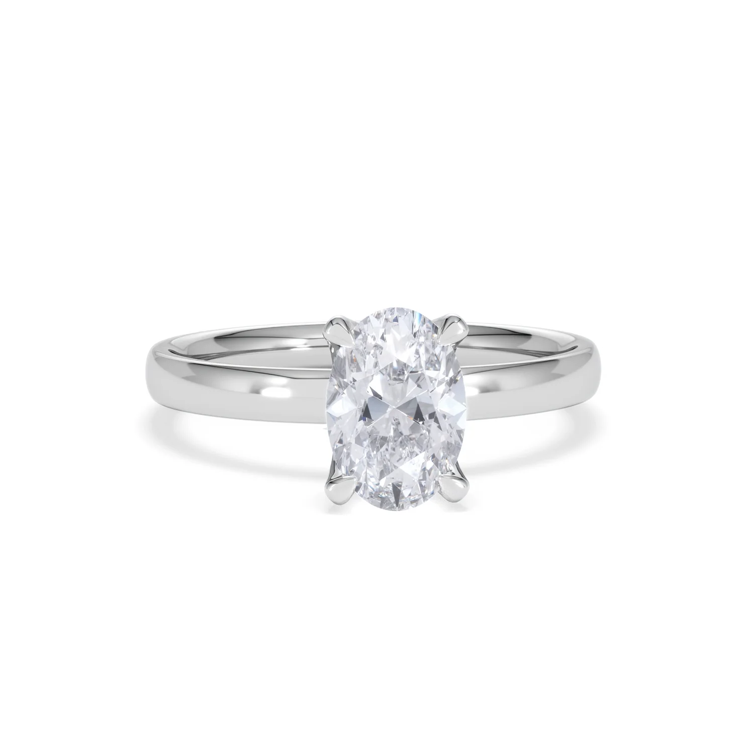 Origin 1.00ct Oval Cut Lab Diamond Solitaire Engagement Ring in 18K White Gold - Image 9