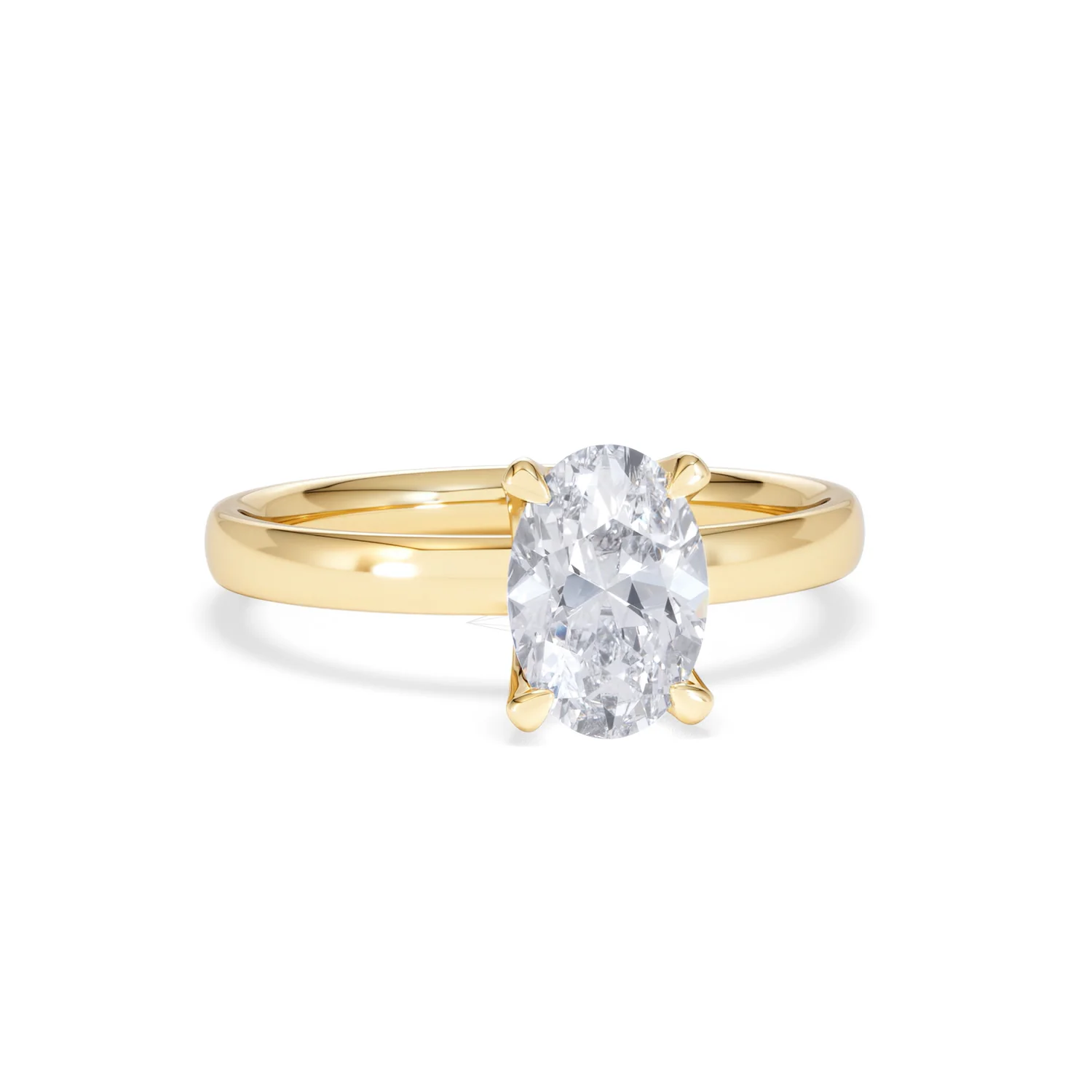 Origin 1.00ct Oval Cut Lab Diamond Solitaire Engagement Ring in 18K Yellow Gold - Image 10