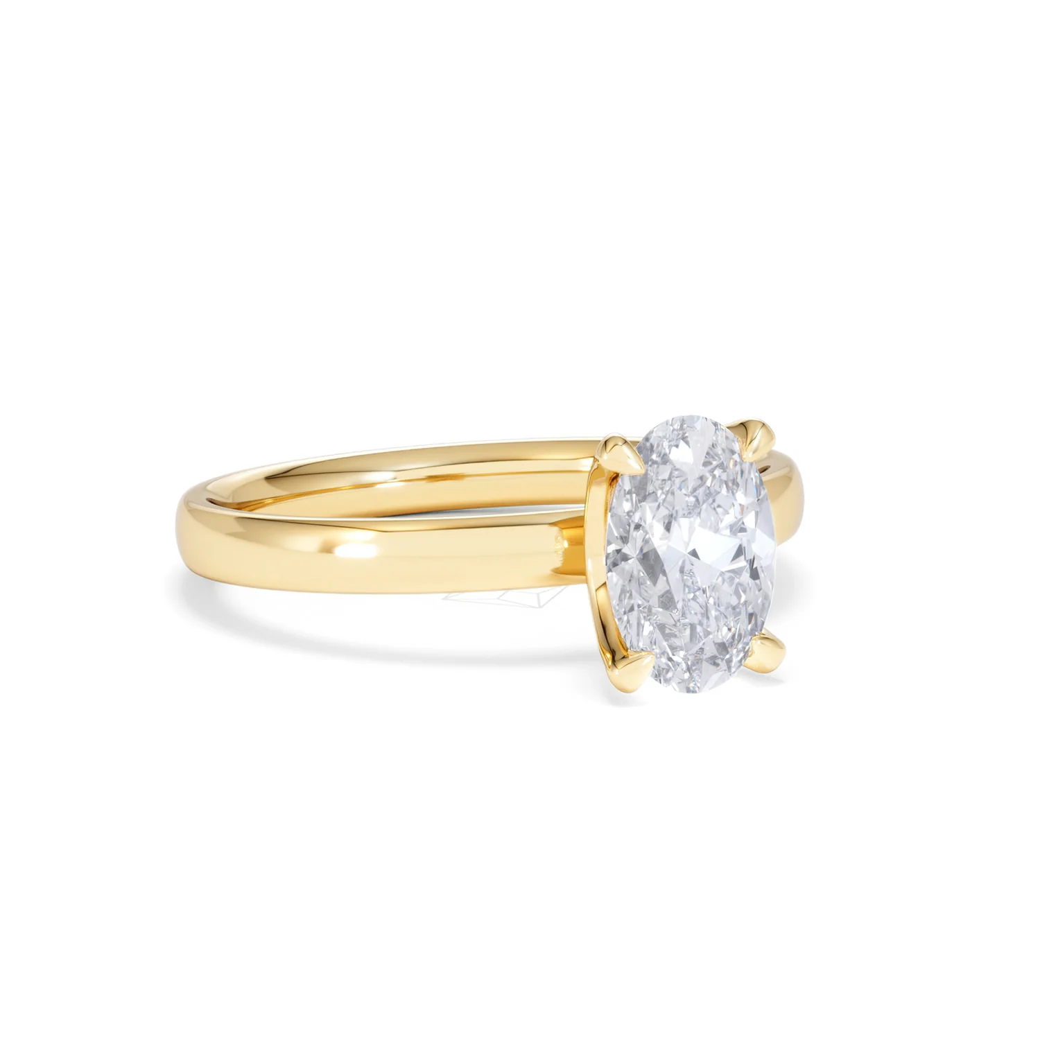 Origin 1.00ct Oval Cut Lab Diamond Solitaire Engagement Ring in 18K Yellow Gold - Image 14