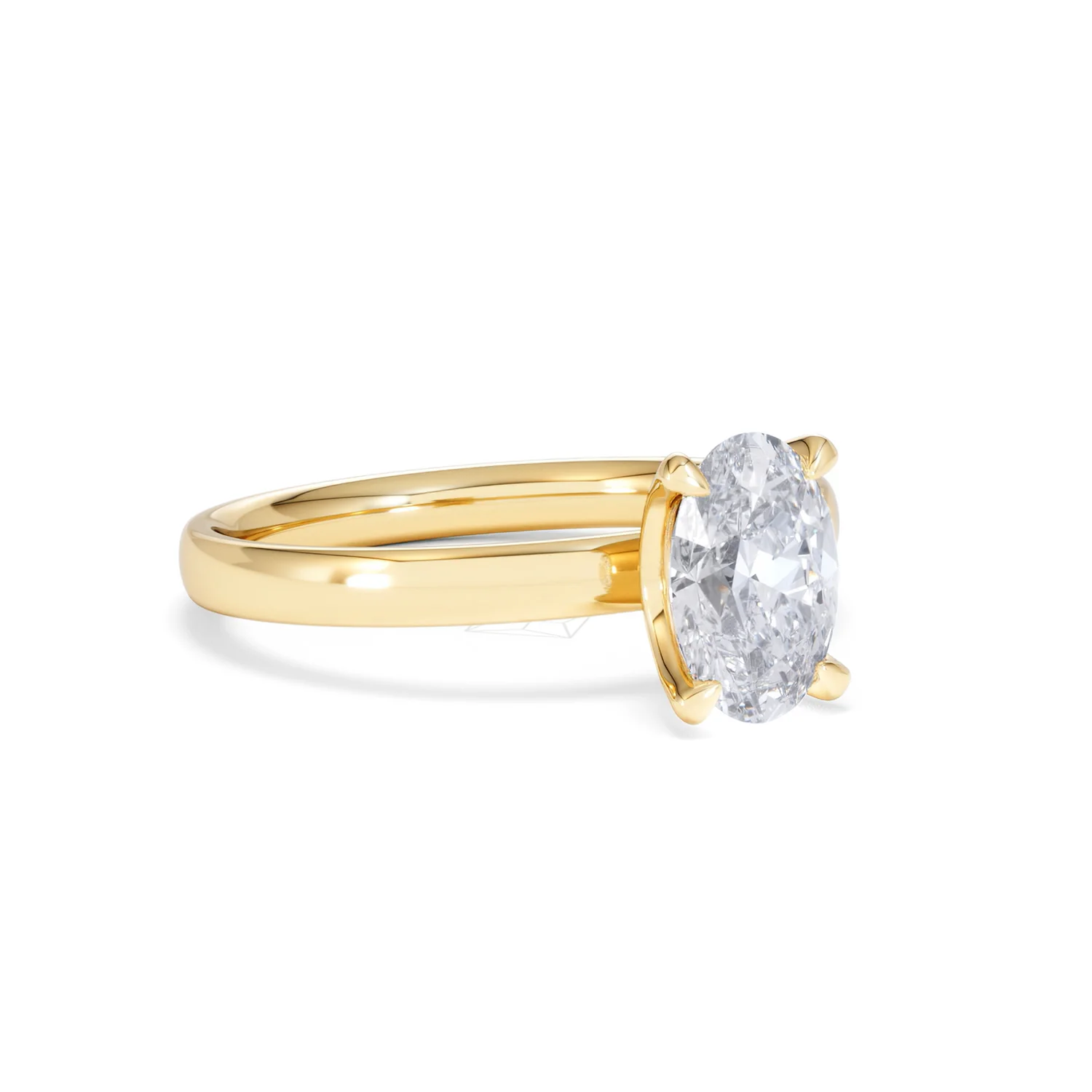 Origin 1.00ct Oval Cut Lab Diamond Solitaire Engagement Ring in 18K Yellow Gold - Image 15