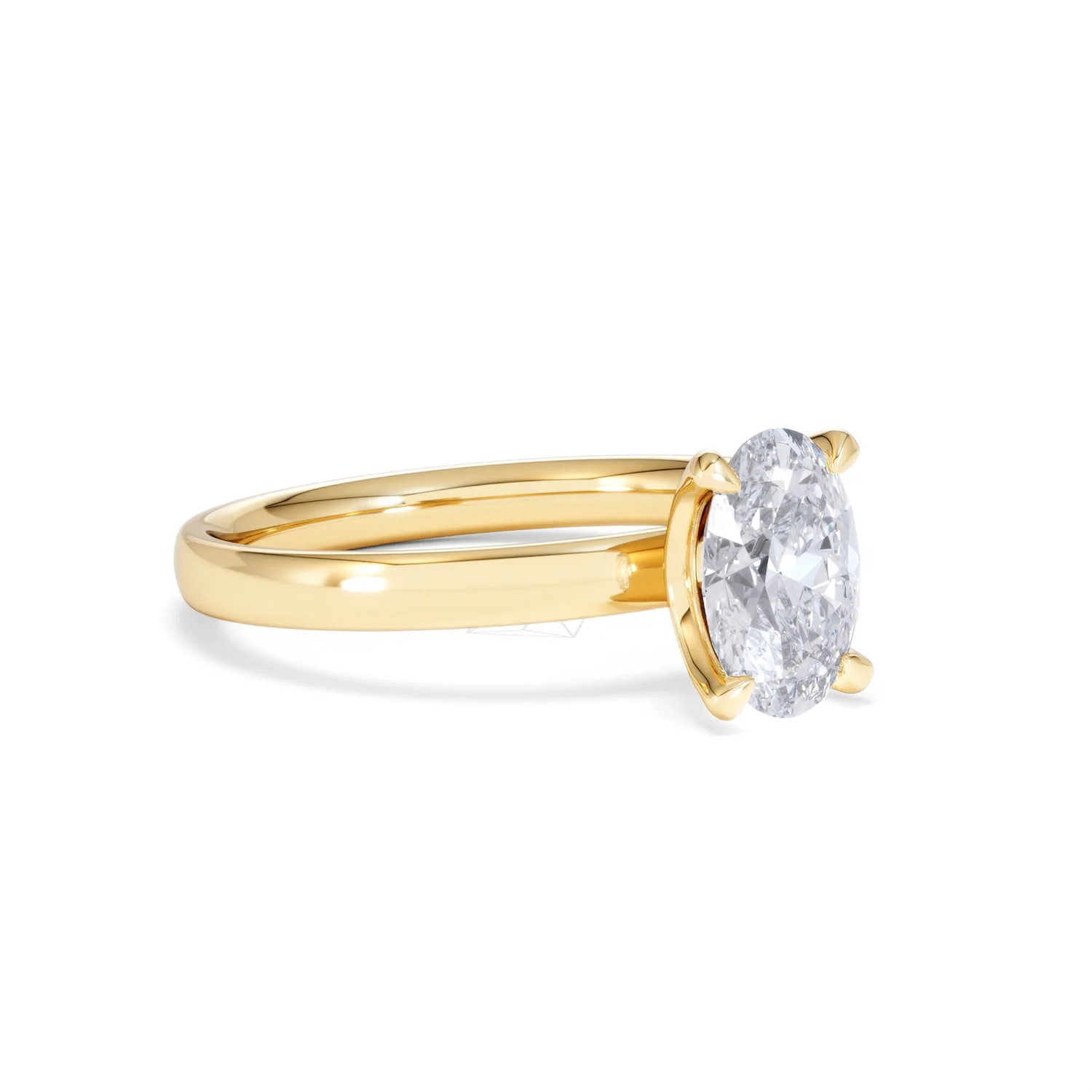 Origin 1.00ct Oval Cut Lab Diamond Solitaire Engagement Ring in 18K Yellow Gold - Image 16