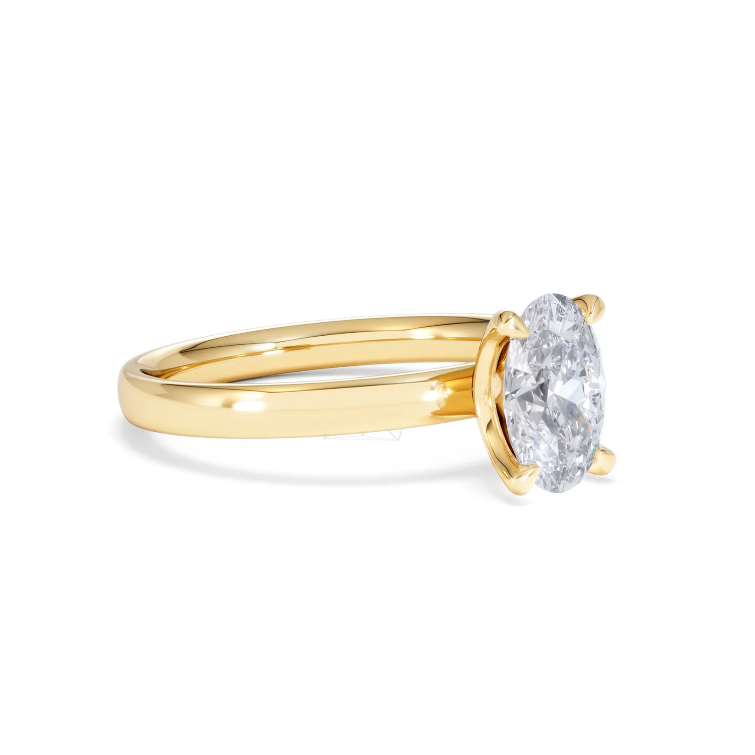 Origin 1.00ct Oval Cut Lab Diamond Solitaire Engagement Ring in 18K Yellow Gold - Image 17