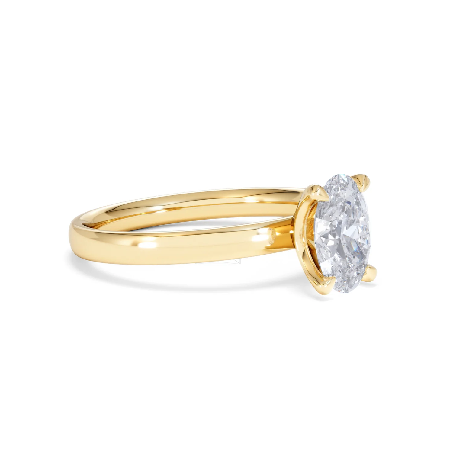 Origin 1.00ct Oval Cut Lab Diamond Solitaire Engagement Ring in 18K Yellow Gold - Image 18
