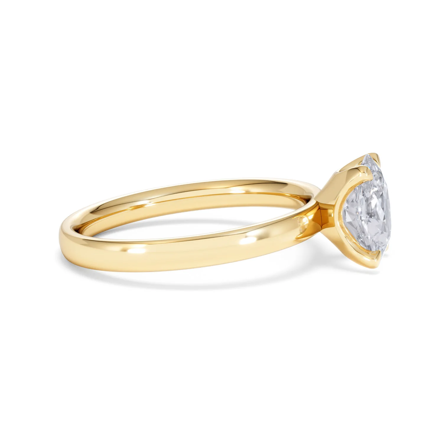 Origin 1.00ct Oval Cut Lab Diamond Solitaire Engagement Ring in 18K Yellow Gold - Image 25