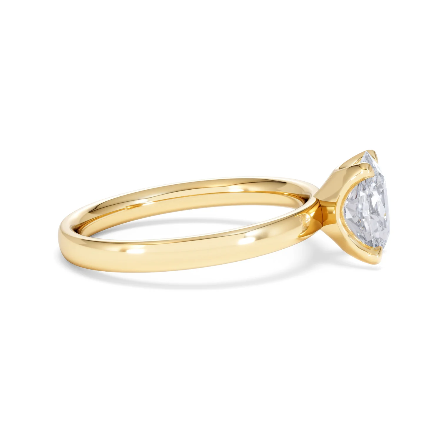 Origin 1.00ct Oval Cut Lab Diamond Solitaire Engagement Ring in 18K Yellow Gold - Image 26