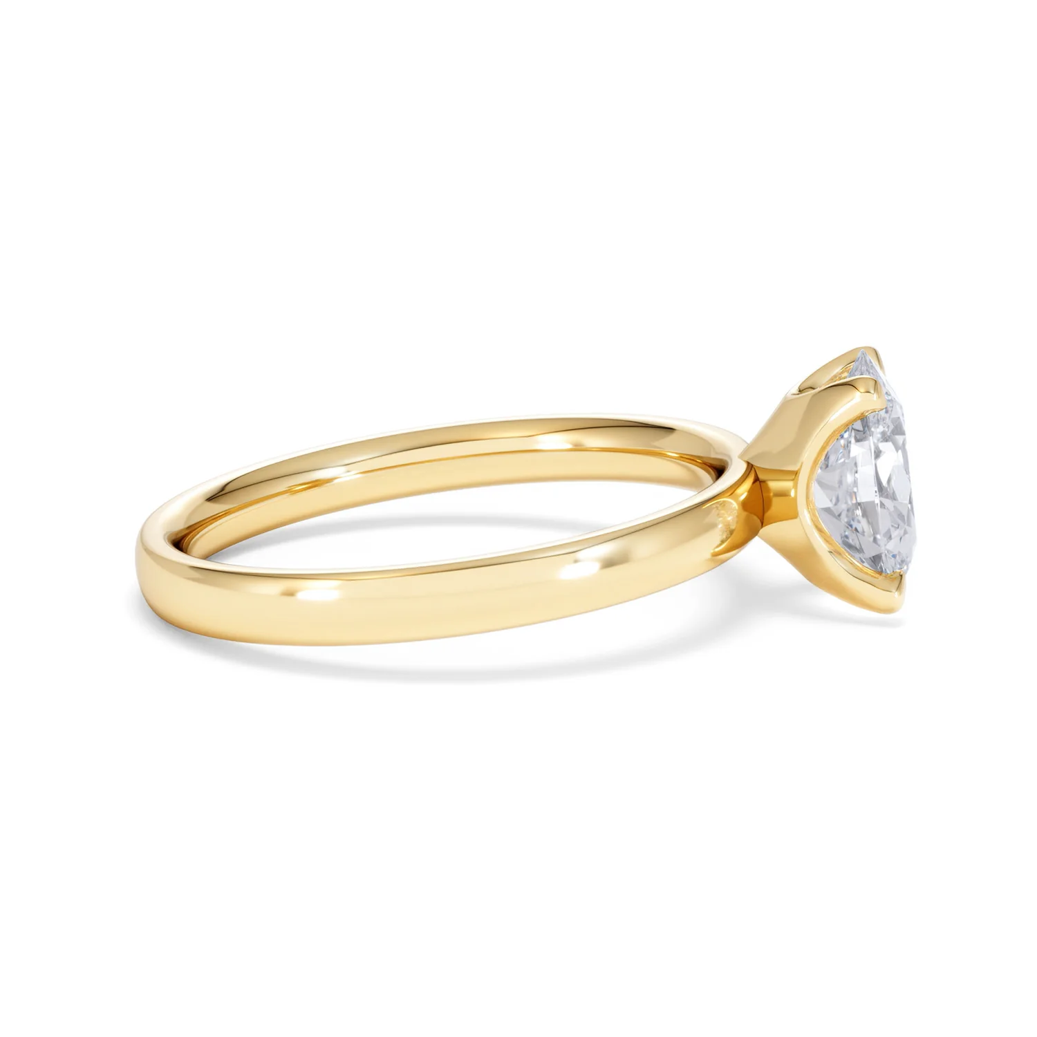 Origin 1.00ct Oval Cut Lab Diamond Solitaire Engagement Ring in 18K Yellow Gold - Image 27