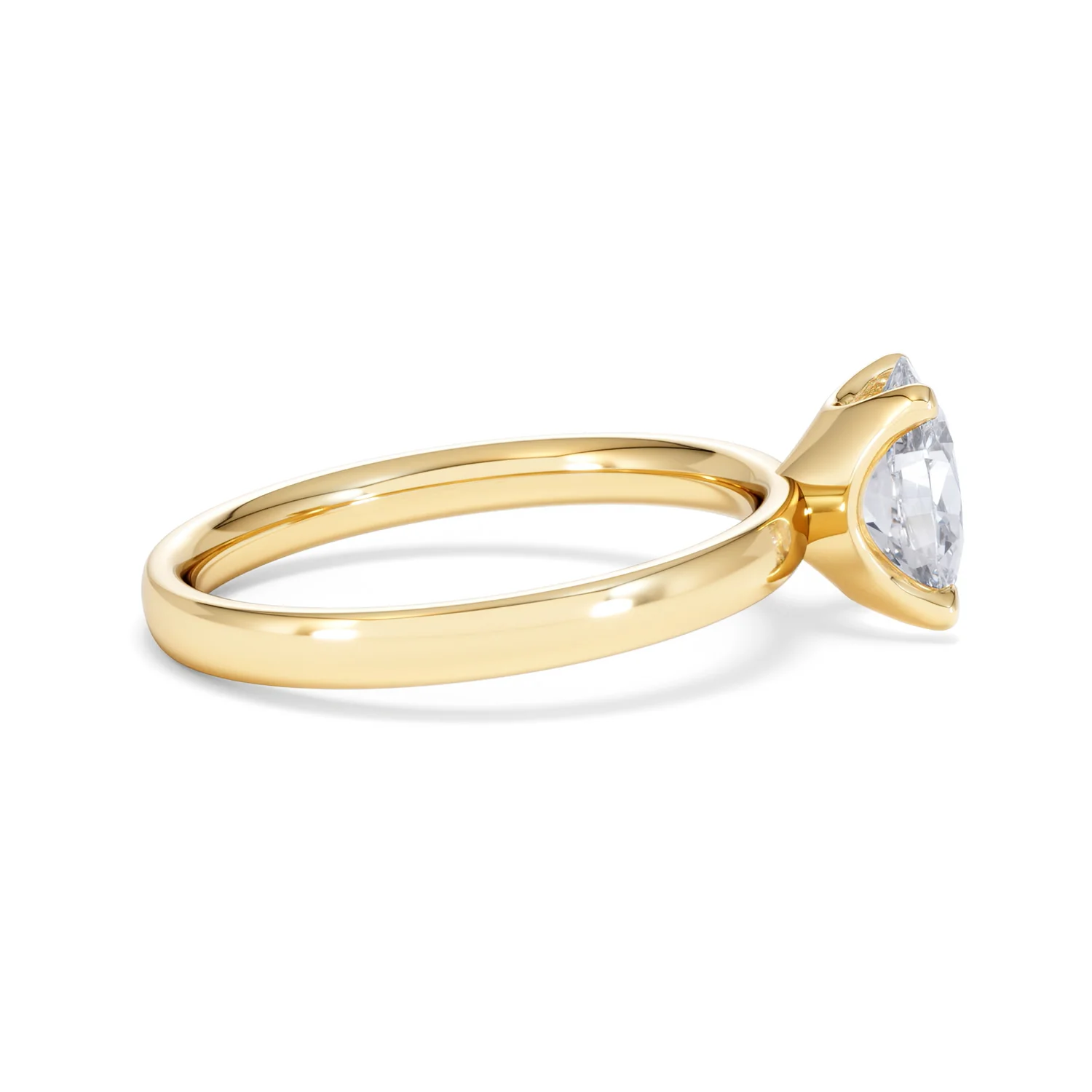 Origin 1.00ct Oval Cut Lab Diamond Solitaire Engagement Ring in 18K Yellow Gold - Image 29