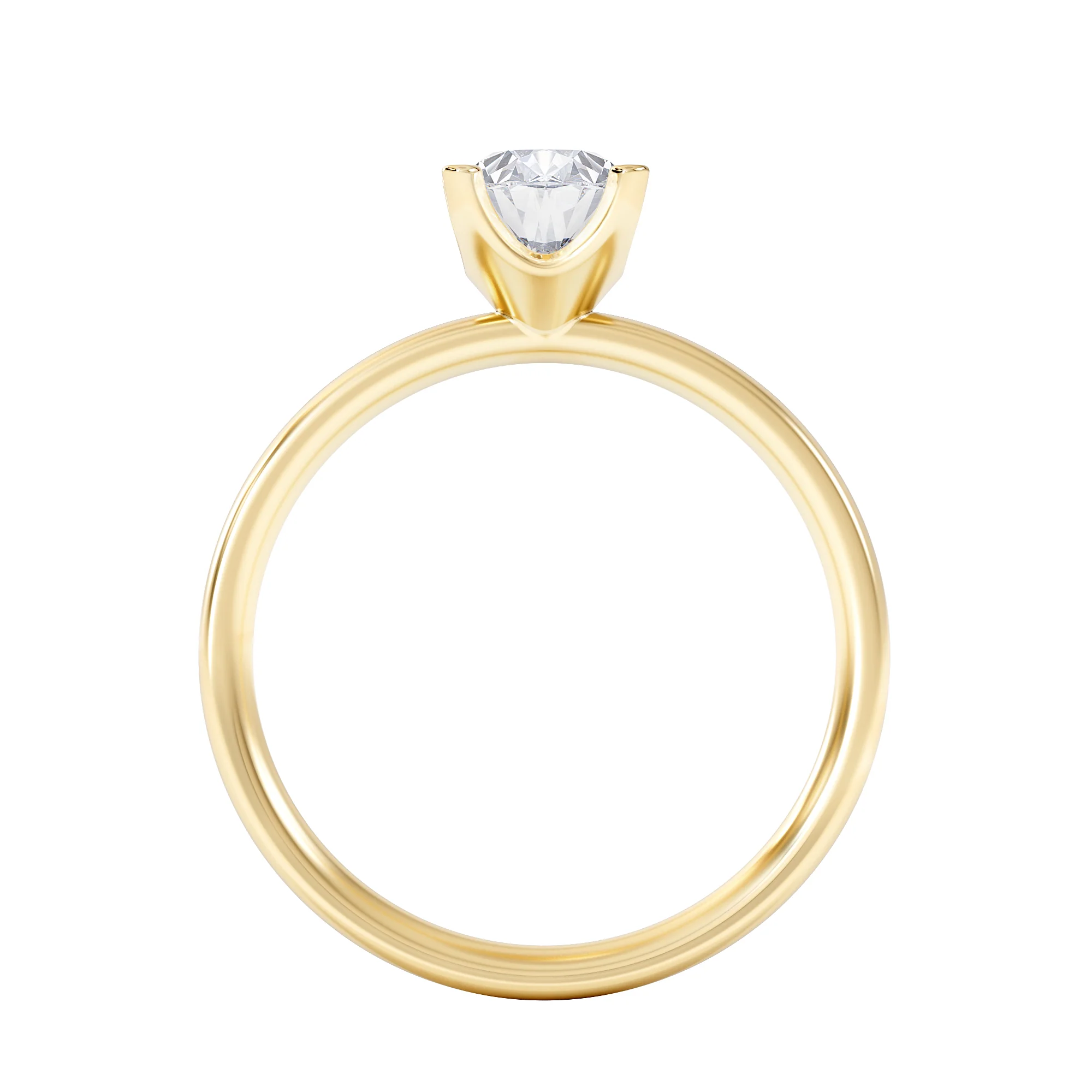 Origin 1.00ct Oval Cut Lab Diamond Solitaire Engagement Ring in 18K Yellow Gold - Image 3