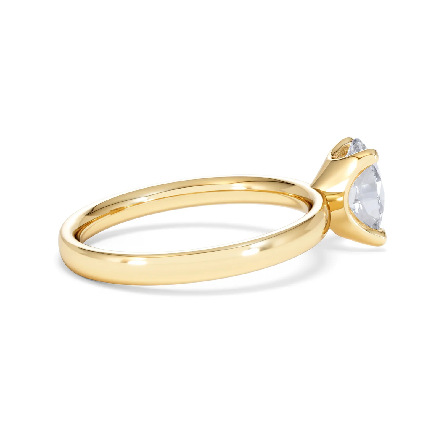 Origin 1.00ct Oval Cut Lab Diamond Solitaire Engagement Ring in 18K Yellow Gold - Image 32