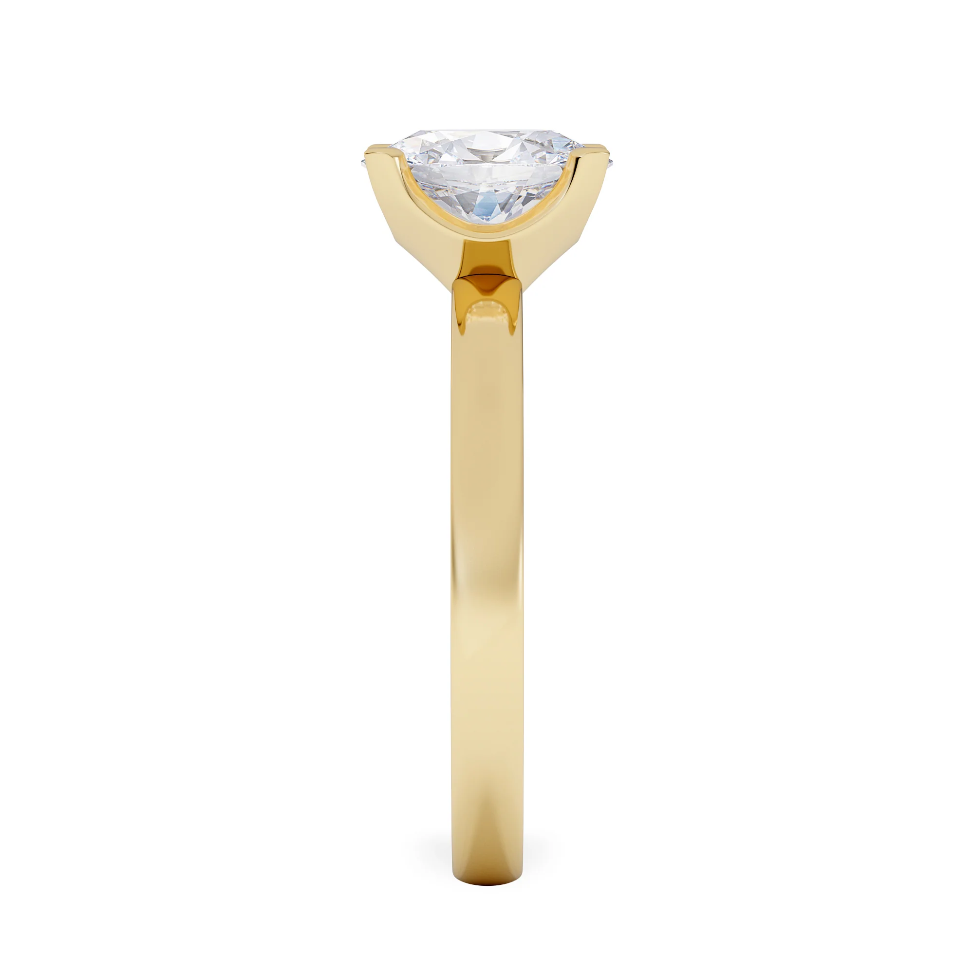 Origin 1.00ct Oval Cut Lab Diamond Solitaire Engagement Ring in 18K Yellow Gold - Image 5