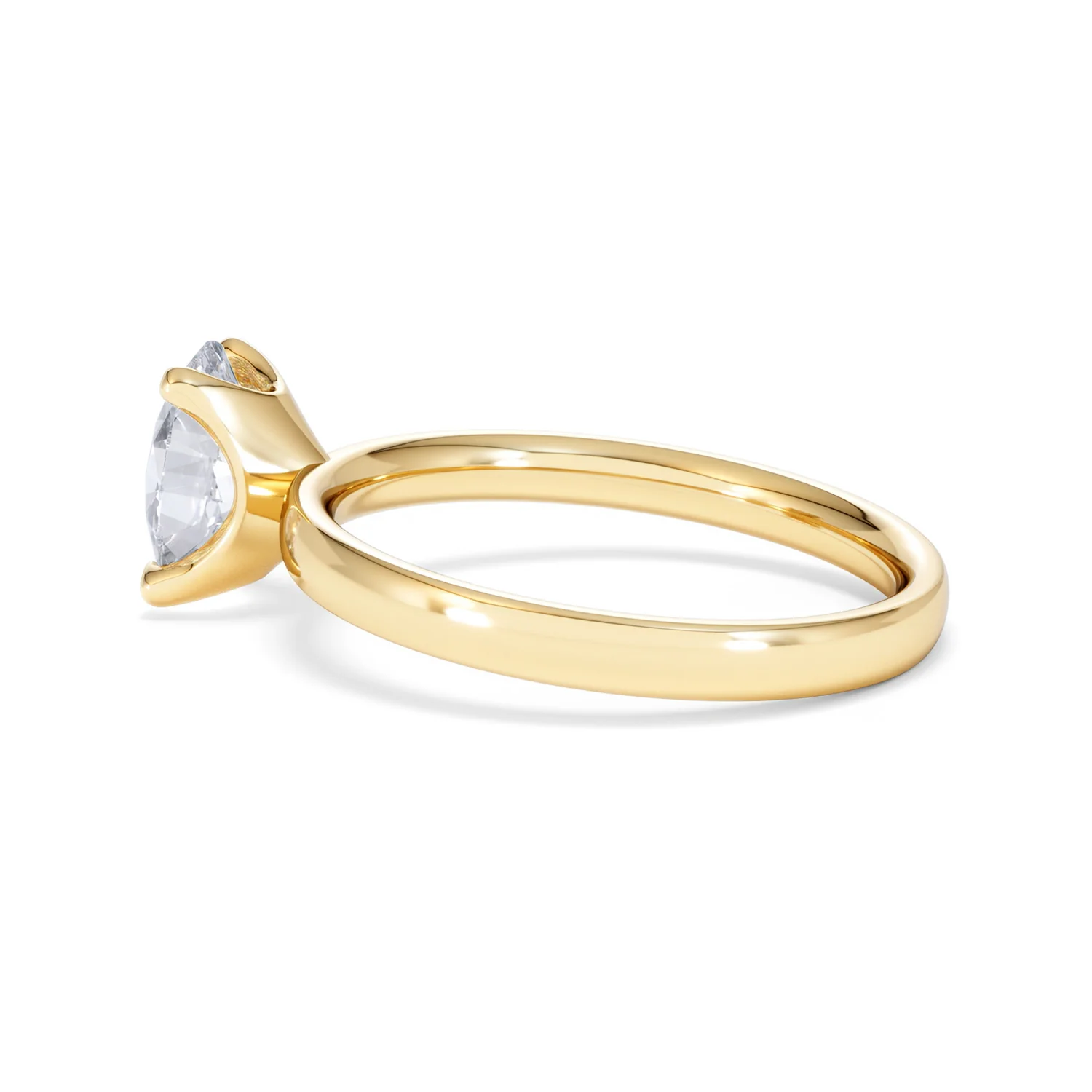 Origin 1.00ct Oval Cut Lab Diamond Solitaire Engagement Ring in 18K Yellow Gold - Image 64